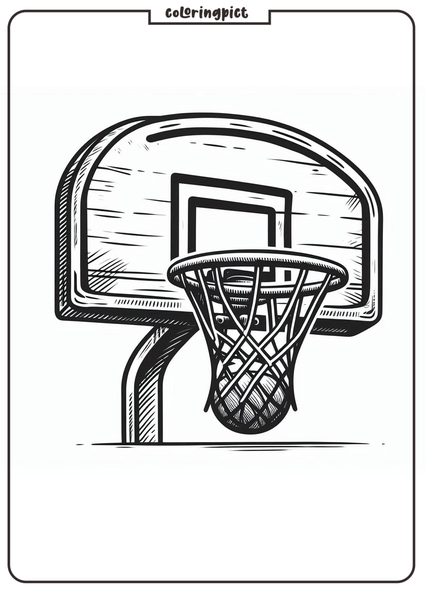 Basketball Hoop and Backboard Coloring Pages