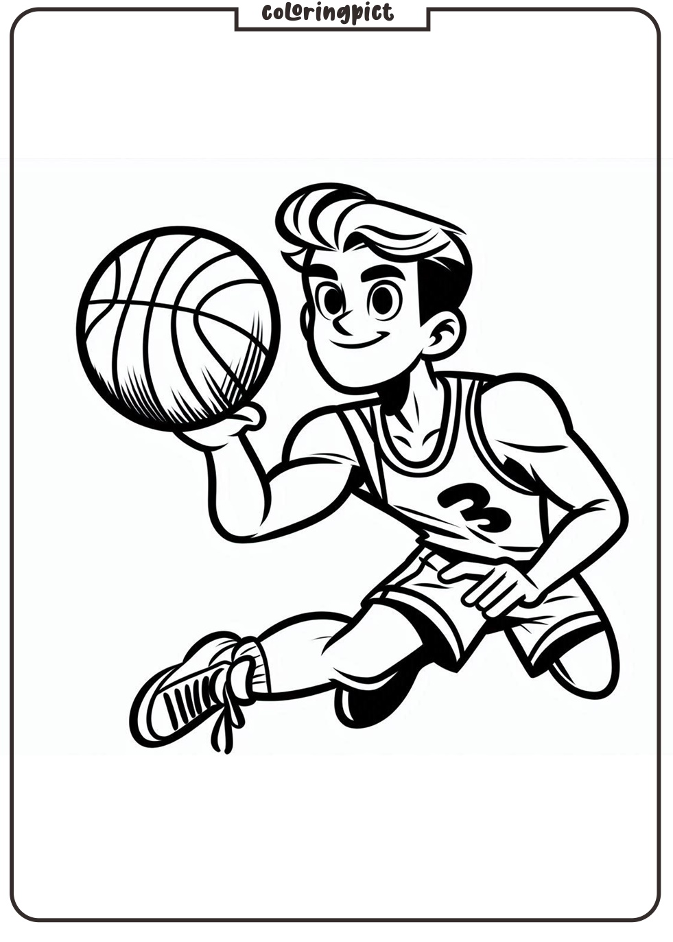 Basketball Player Coloring Pages for Kids 1 Basketball Player Coloring Page for Kids