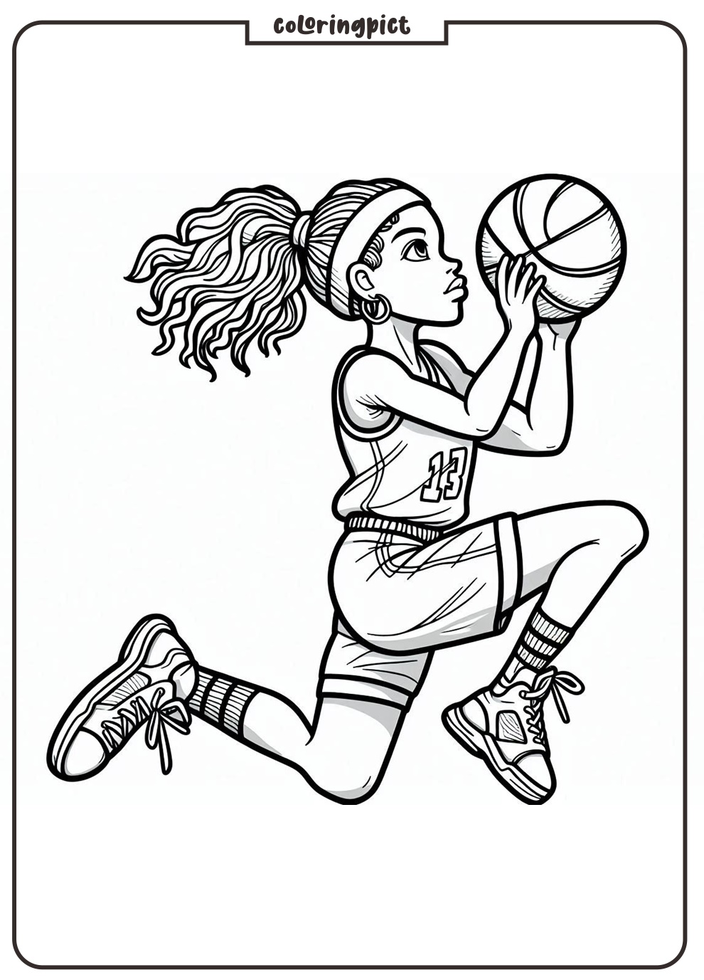 Basketball Player Coloring Pages for Kids 4 Basketball Player Coloring Pages Online