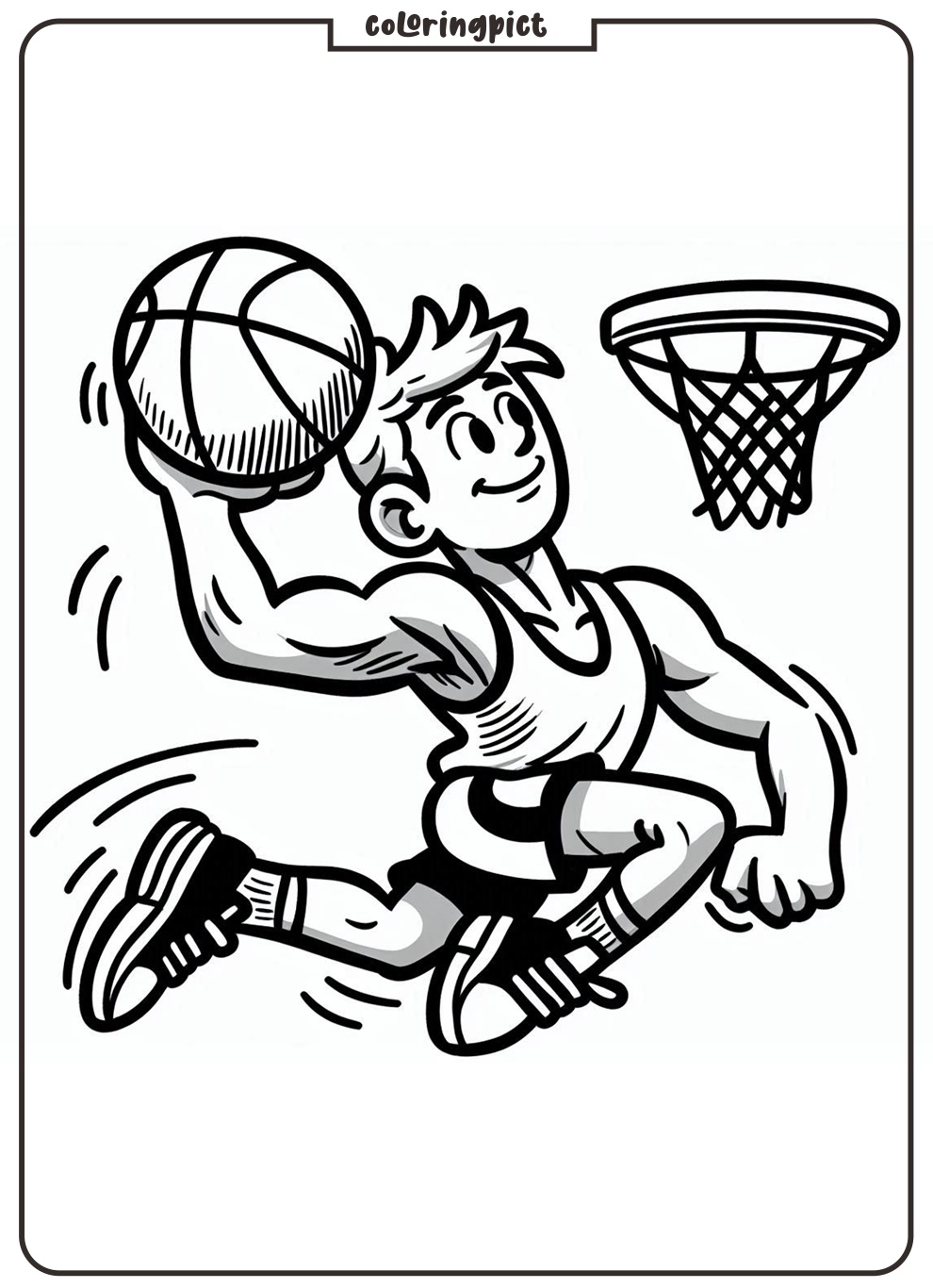 Basketball Player Coloring Pages for Kids 2 Basketball Player Coloring Pages for Kids