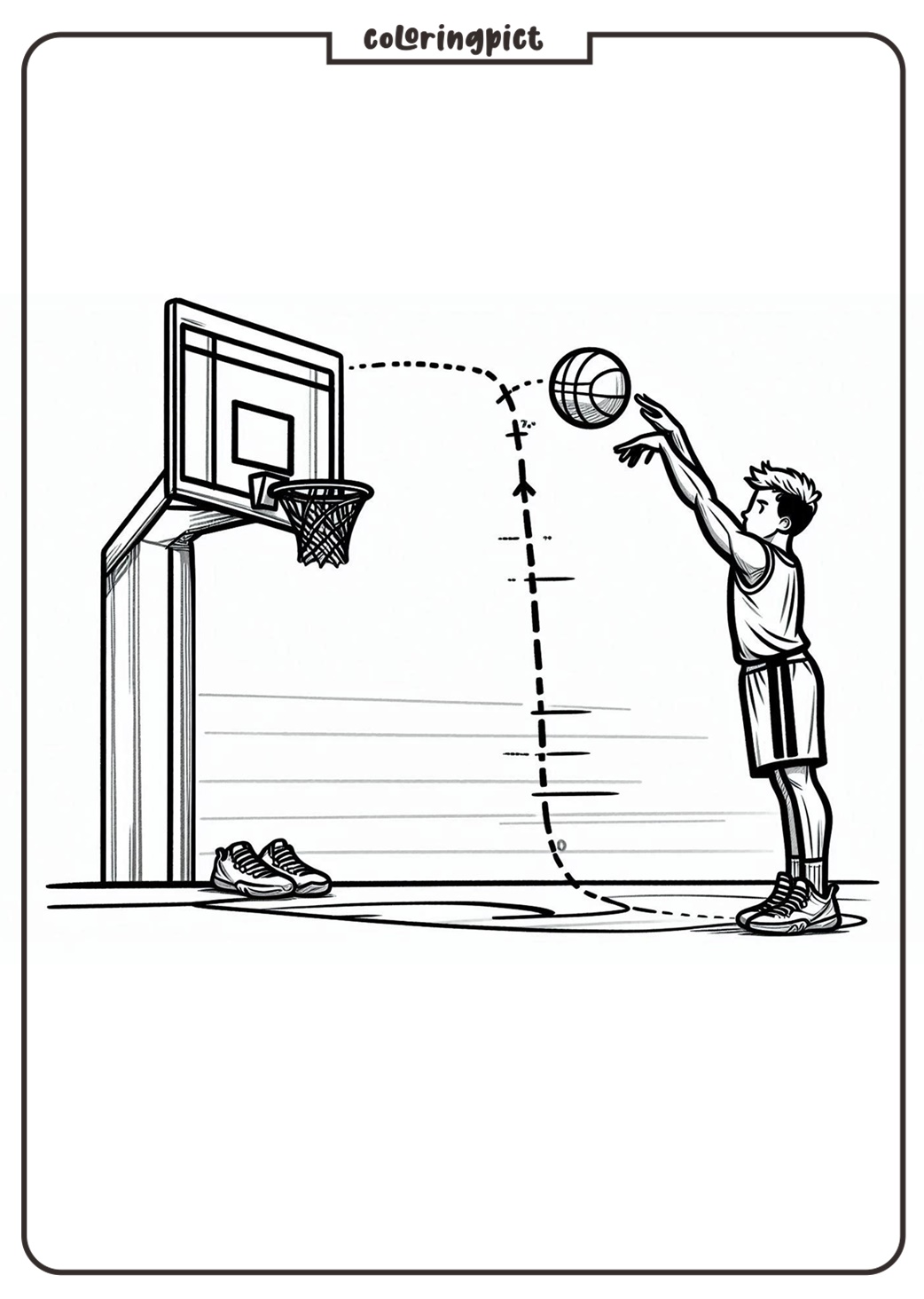 Basketball Shooting Position Coloring Pages 3 Basketball Shooting Coloring Page, coloringpict.com