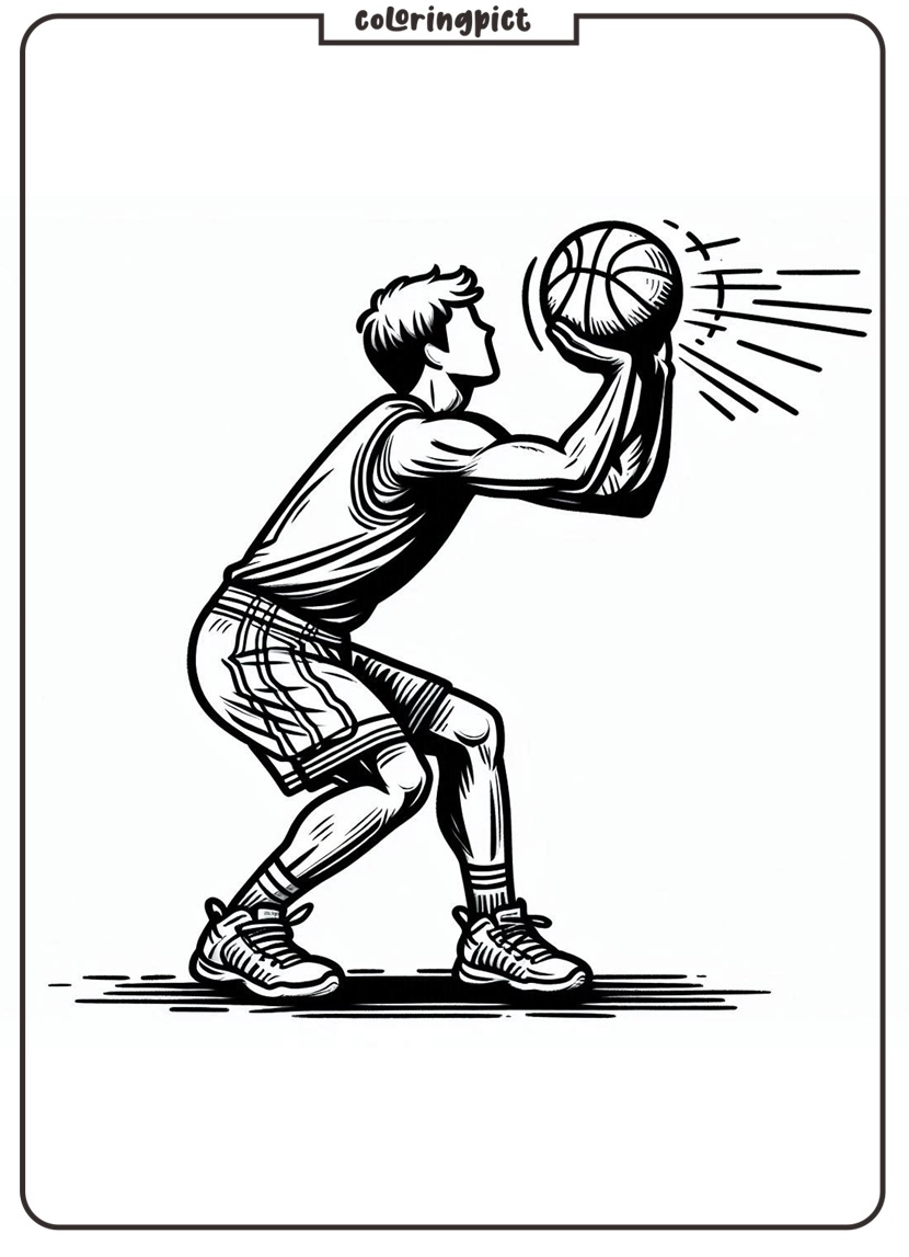Basketball Shooting Position Coloring Pages 1 Basketball Shooting Coloring Page for Kid