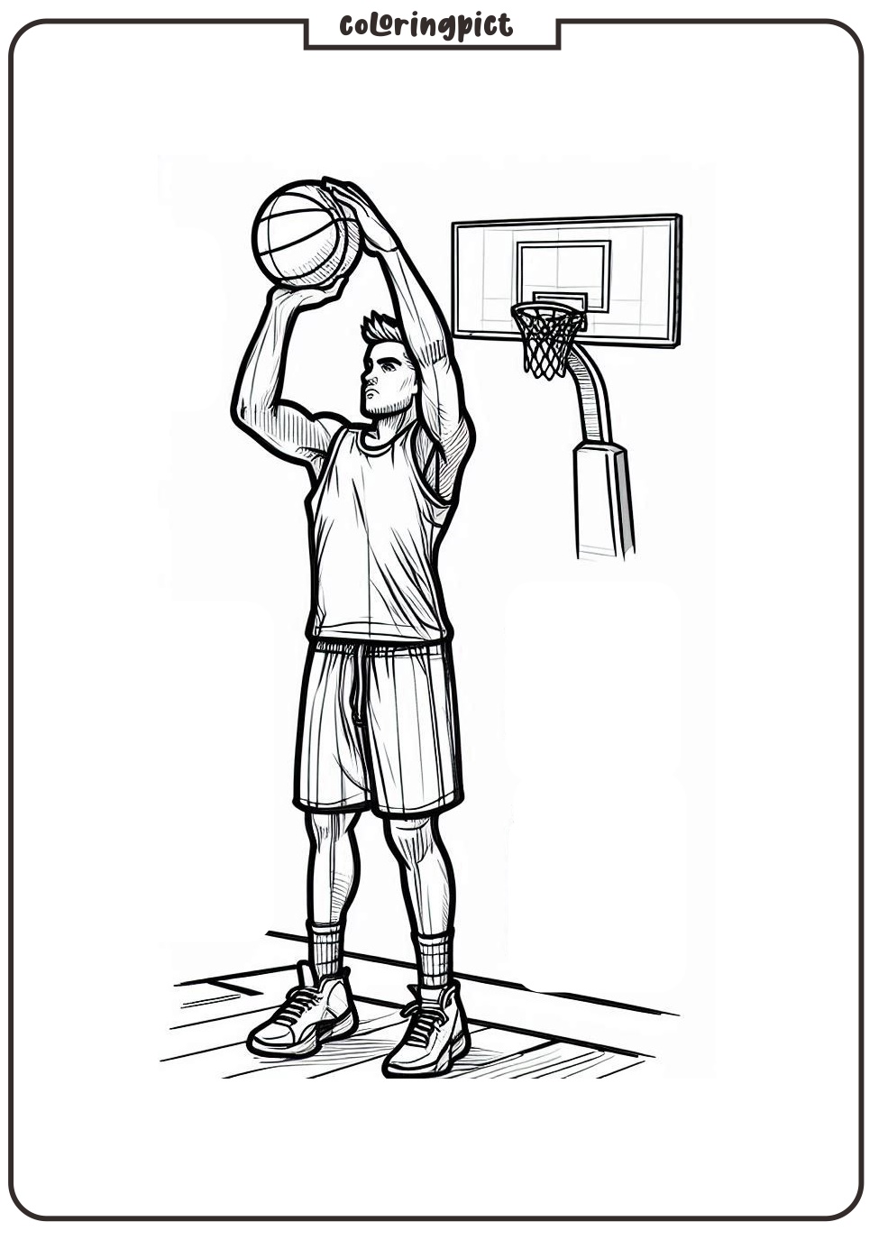Basketball Shooting Position Coloring Pages 2 Basketball Shooting Coloring Page for Kids