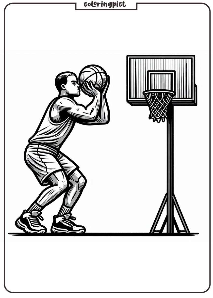 Basketball Shooting Position Coloring Pages 5 Basketball Shooting Coloring Pages, coloringpict.com