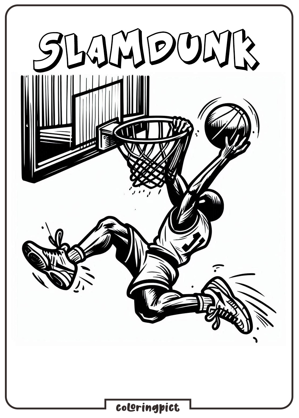 Basketball SlamDunk Coloring Pages