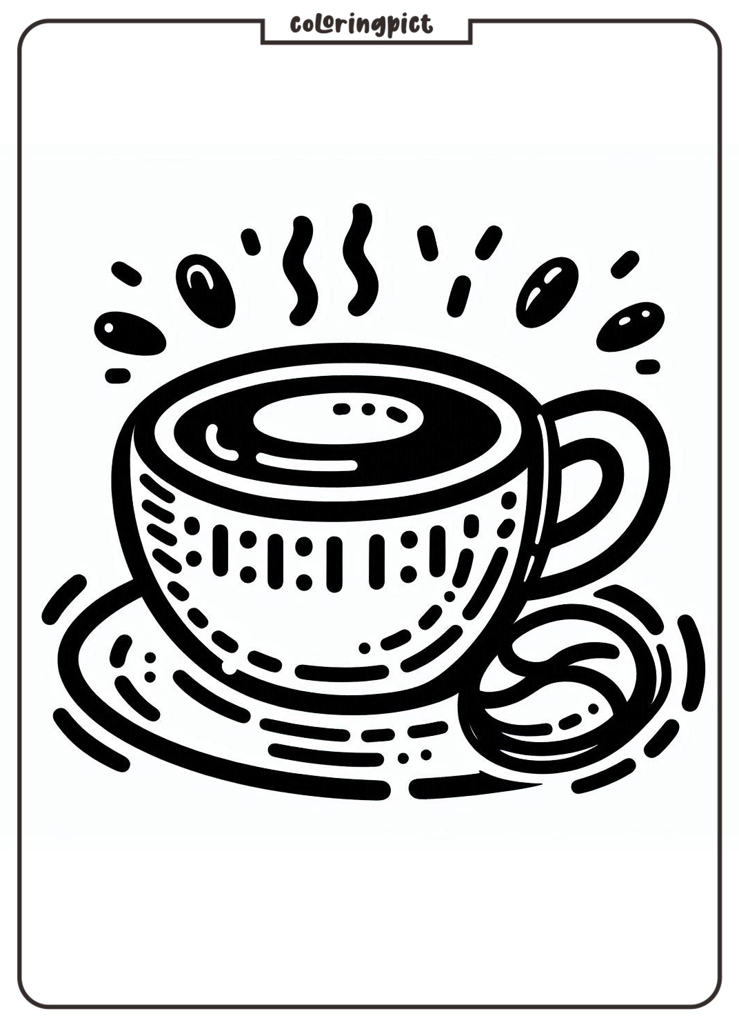 Welcome to the Coffee Drink Coloring Pages! 1 Coffee Coloring Page for Kids