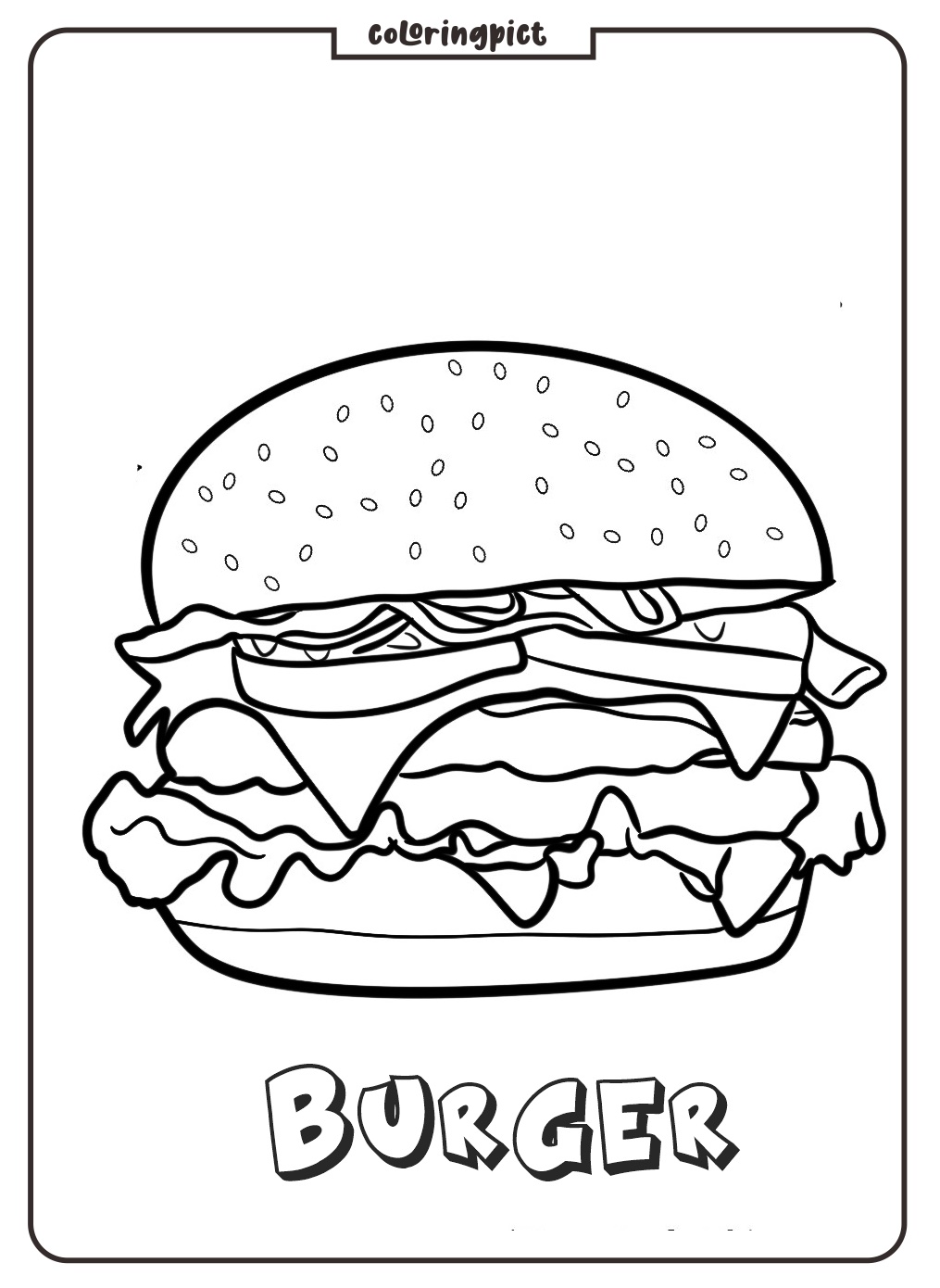 Hamburger With Cheese Coloring pages