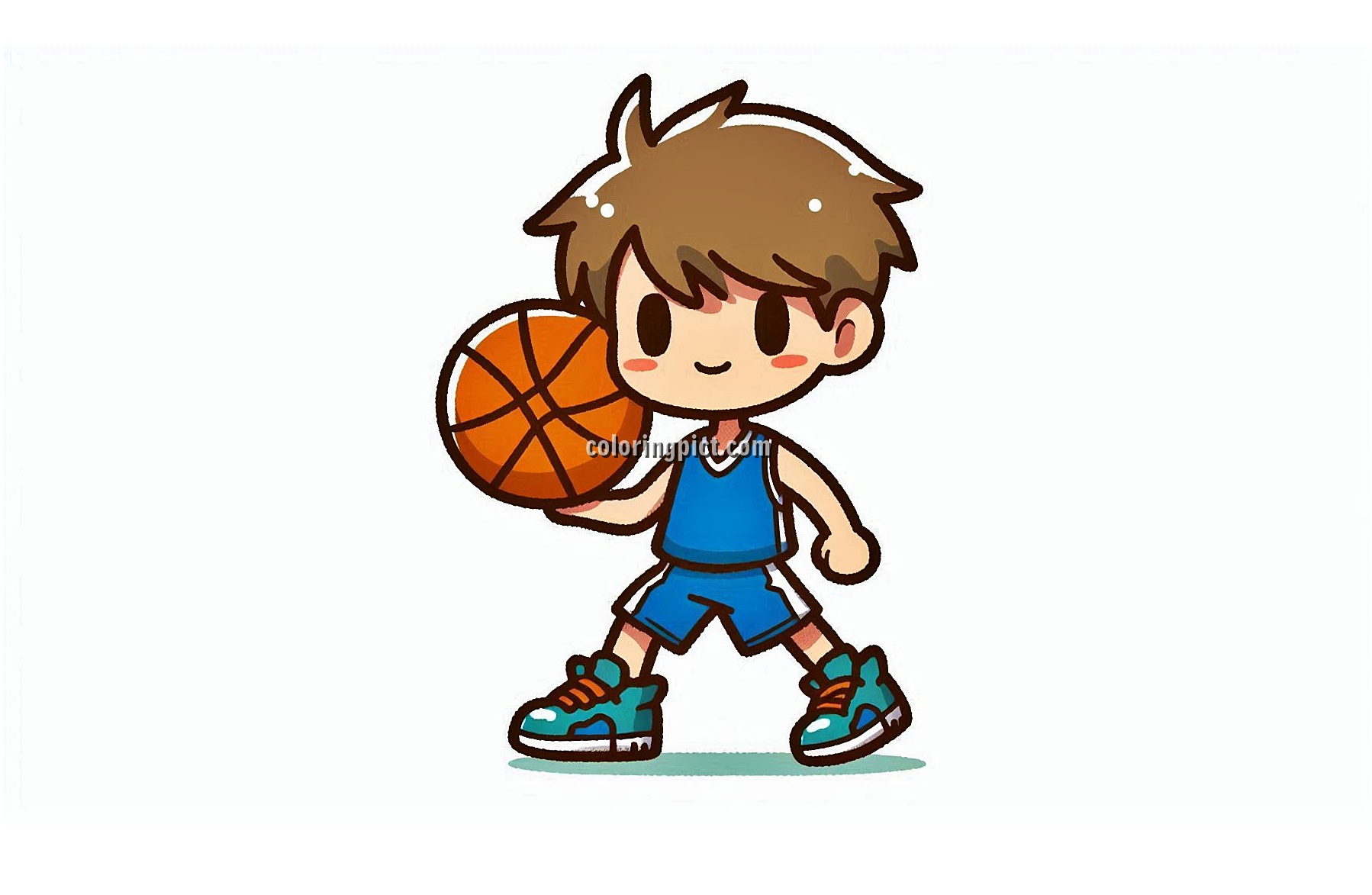 Basketball Player Coloring Pages for Kids 6 Image is Basketball Player Coloring