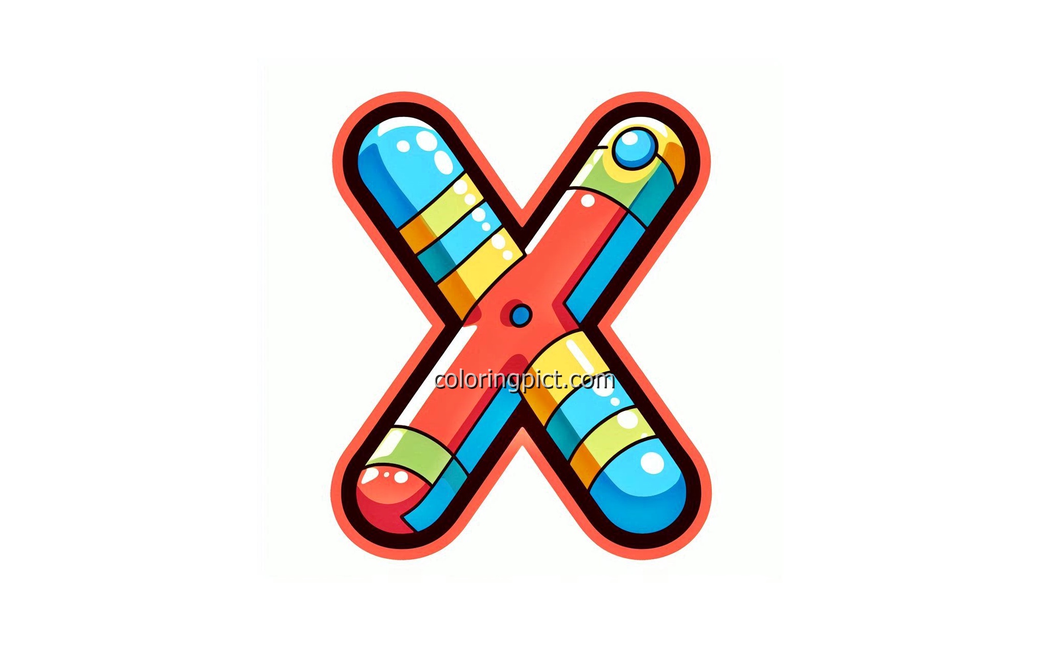 Image of Alphabet letter X Coloring for Kids