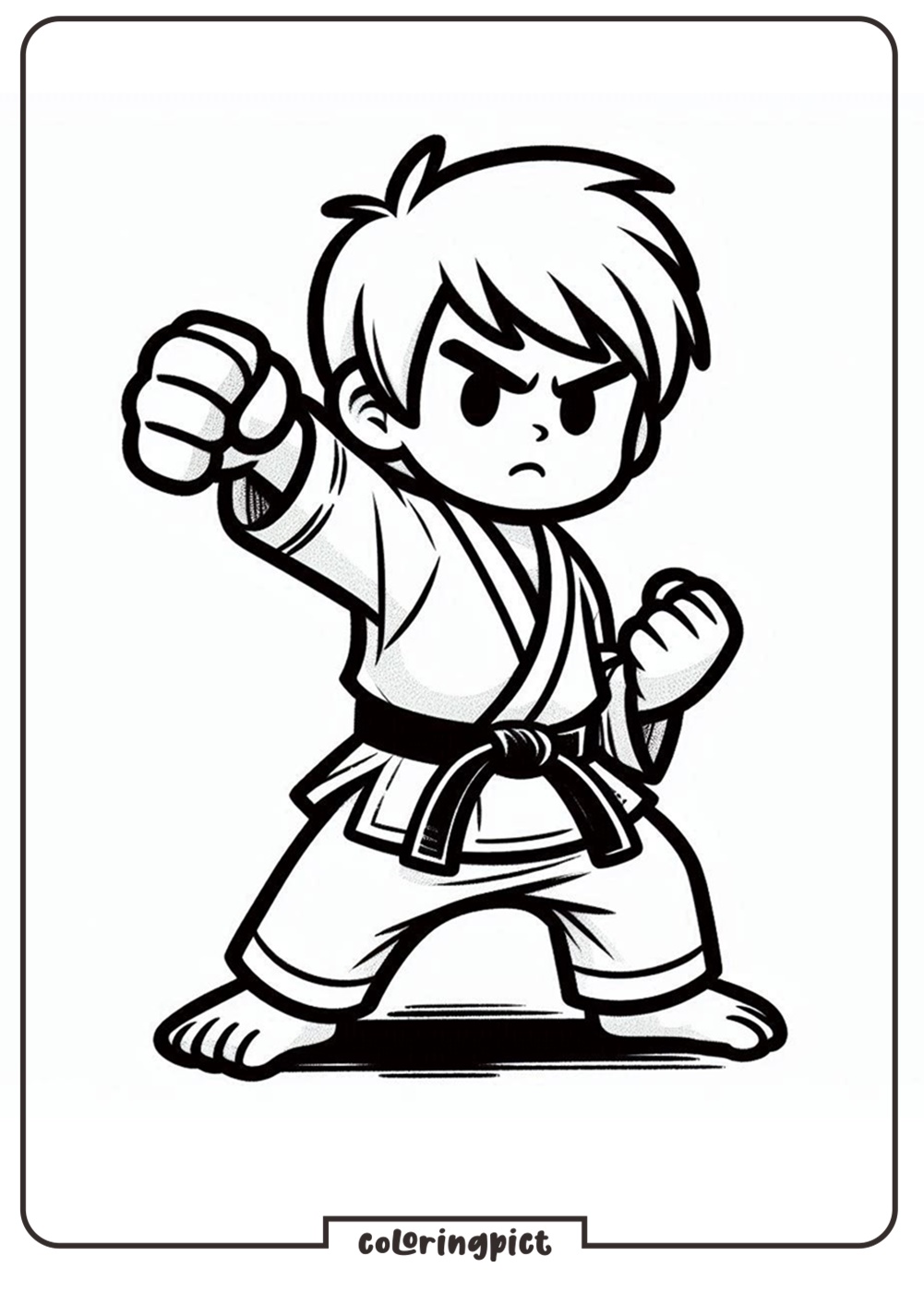 Karate Boy Coloring Pages