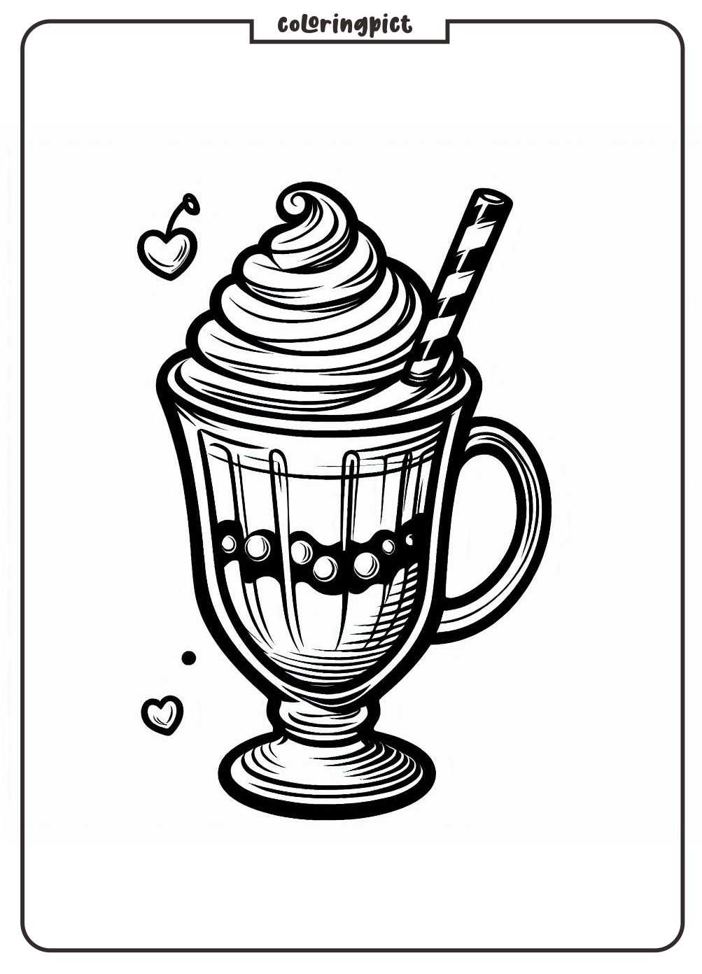 Milkshake Drink Coloring Page for Kids