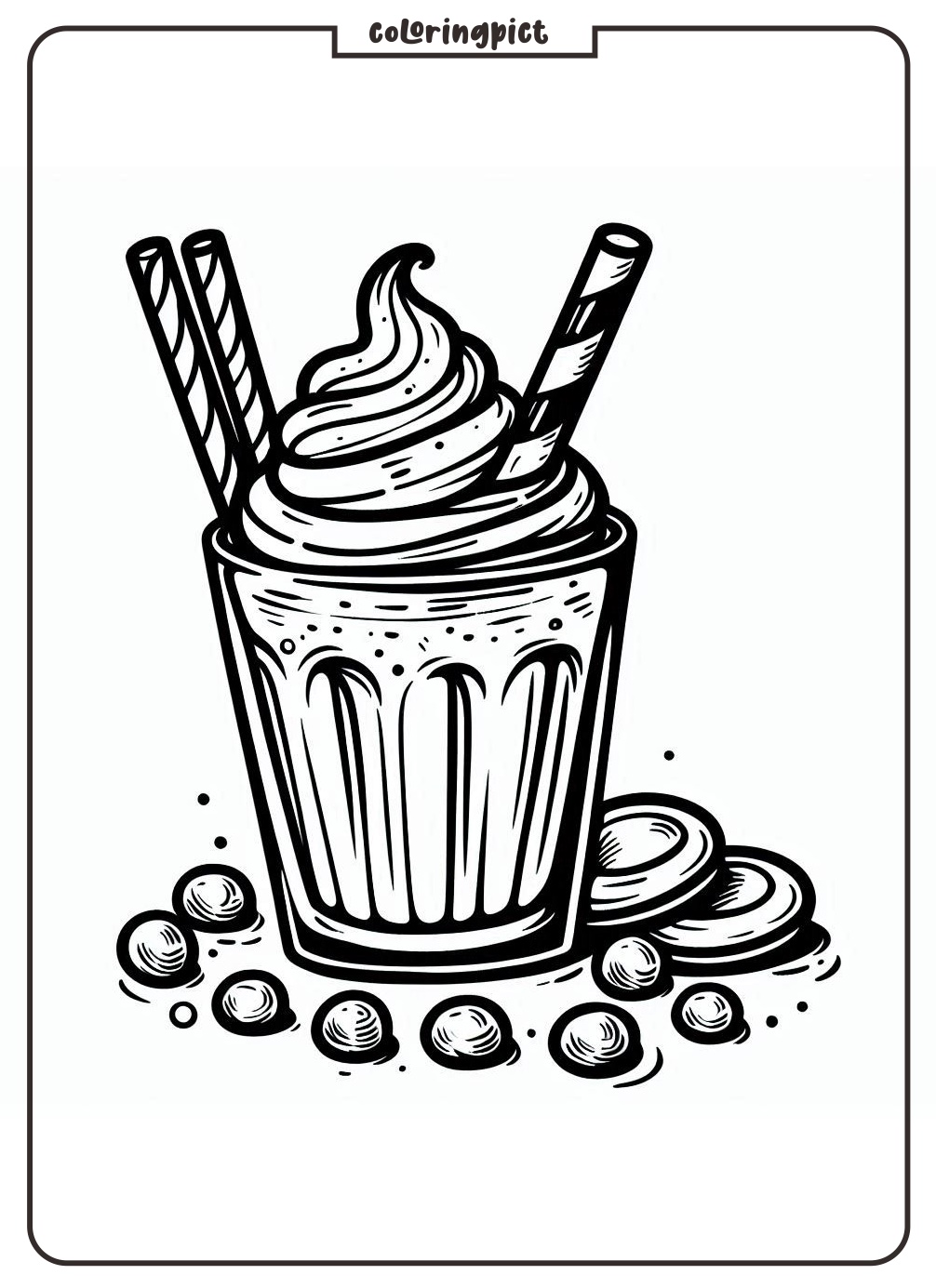 Milkshake Drink Coloring Page