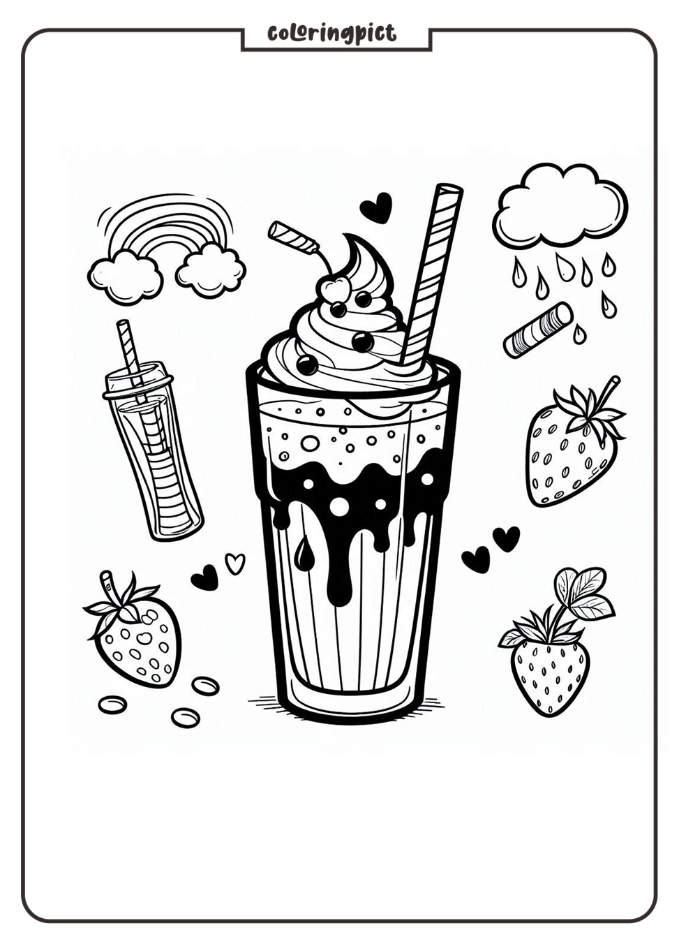 Milkshake Drink Coloring Pages for Kids