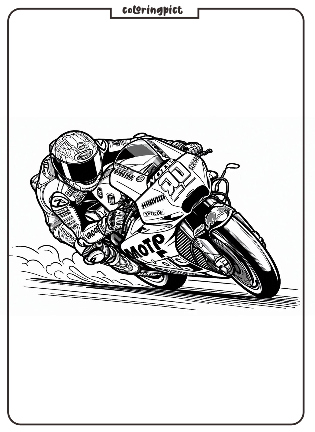 Moto GP Coloring Page for Kids