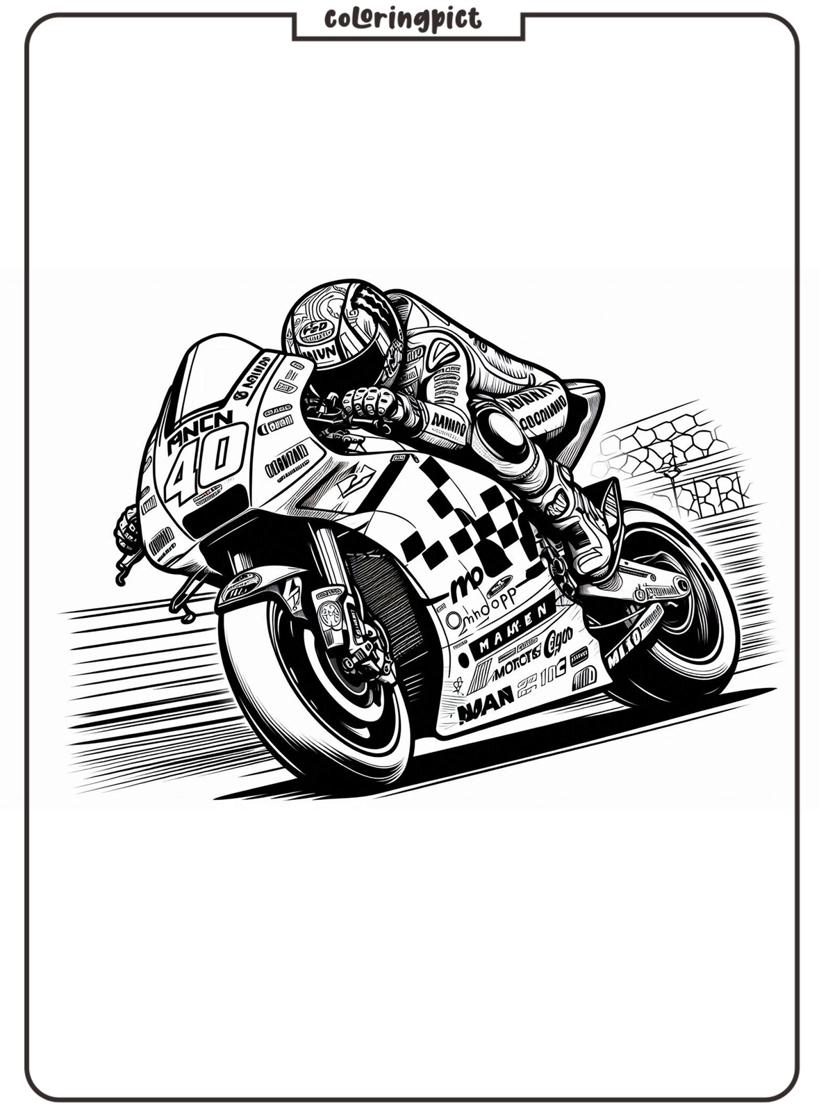 Moto GP Coloring Pages for Kids