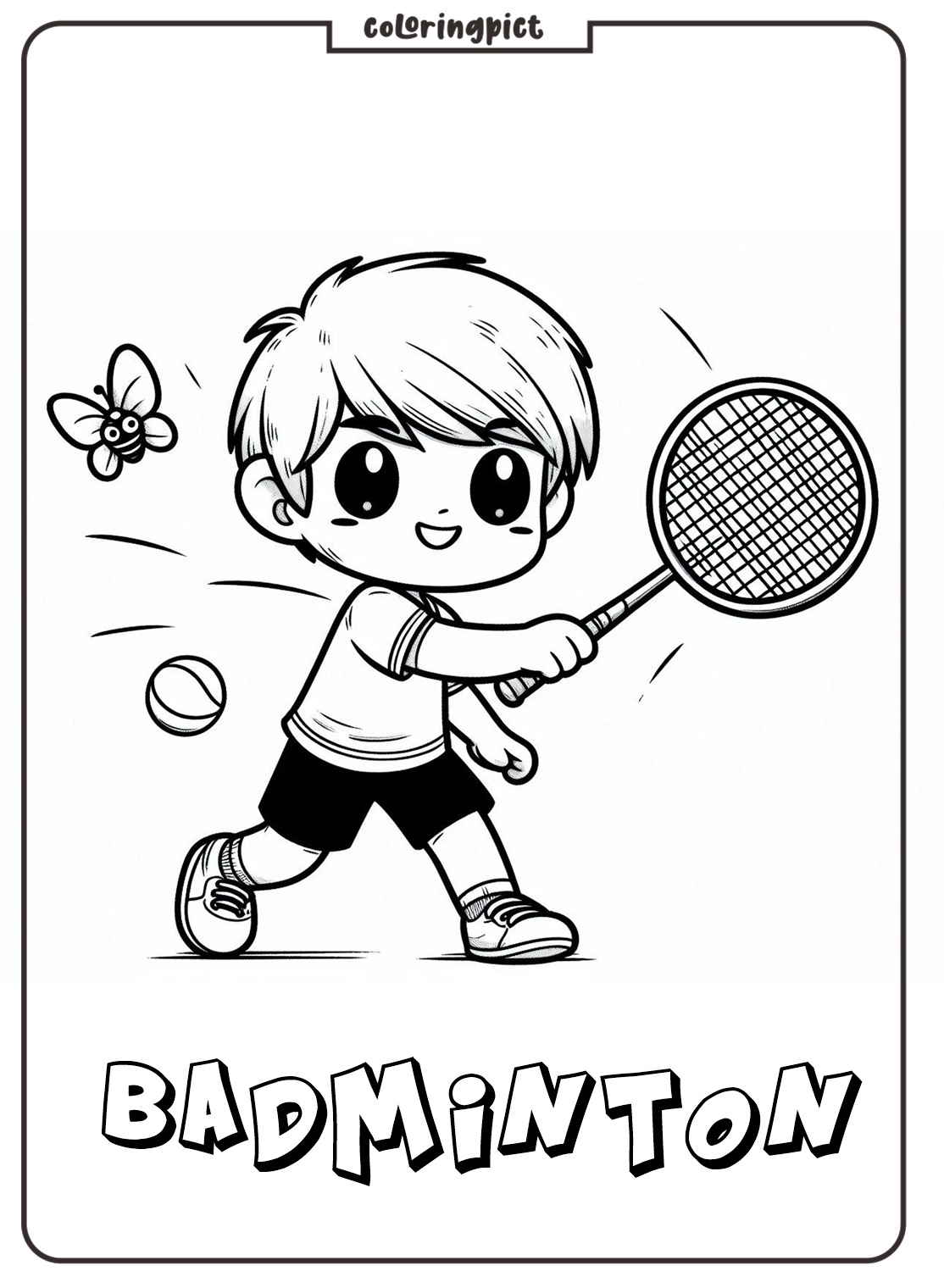 badminton coloring page, coloringpict.com