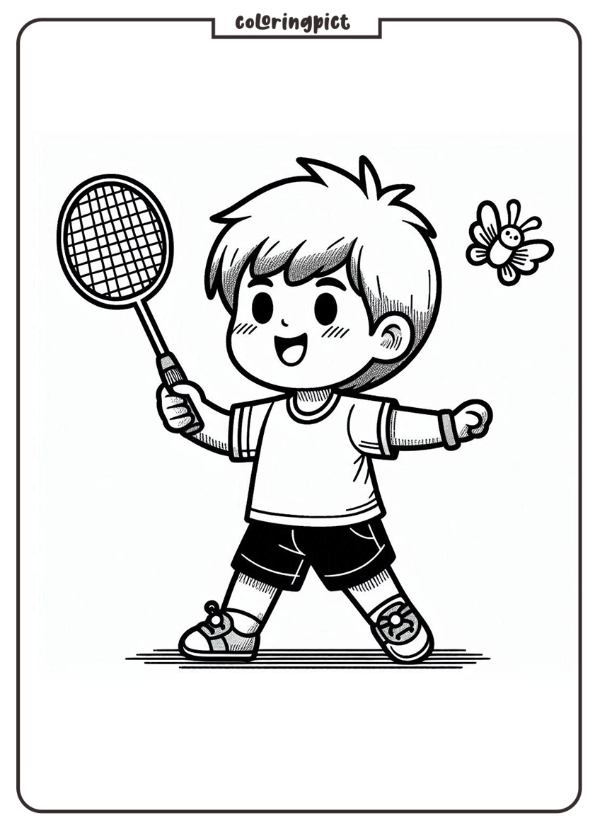 badminton coloring page