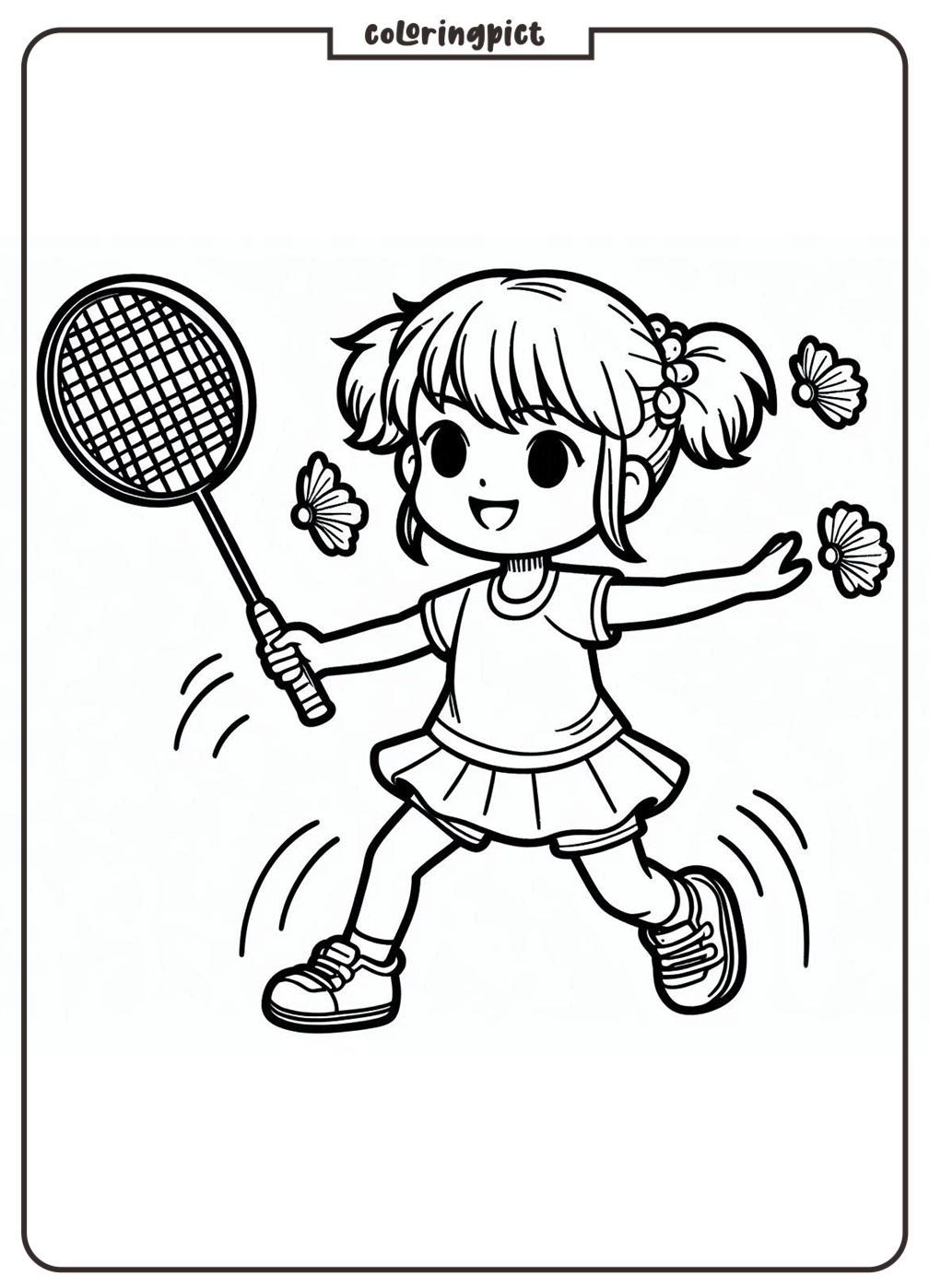 badminton coloring pages for kids