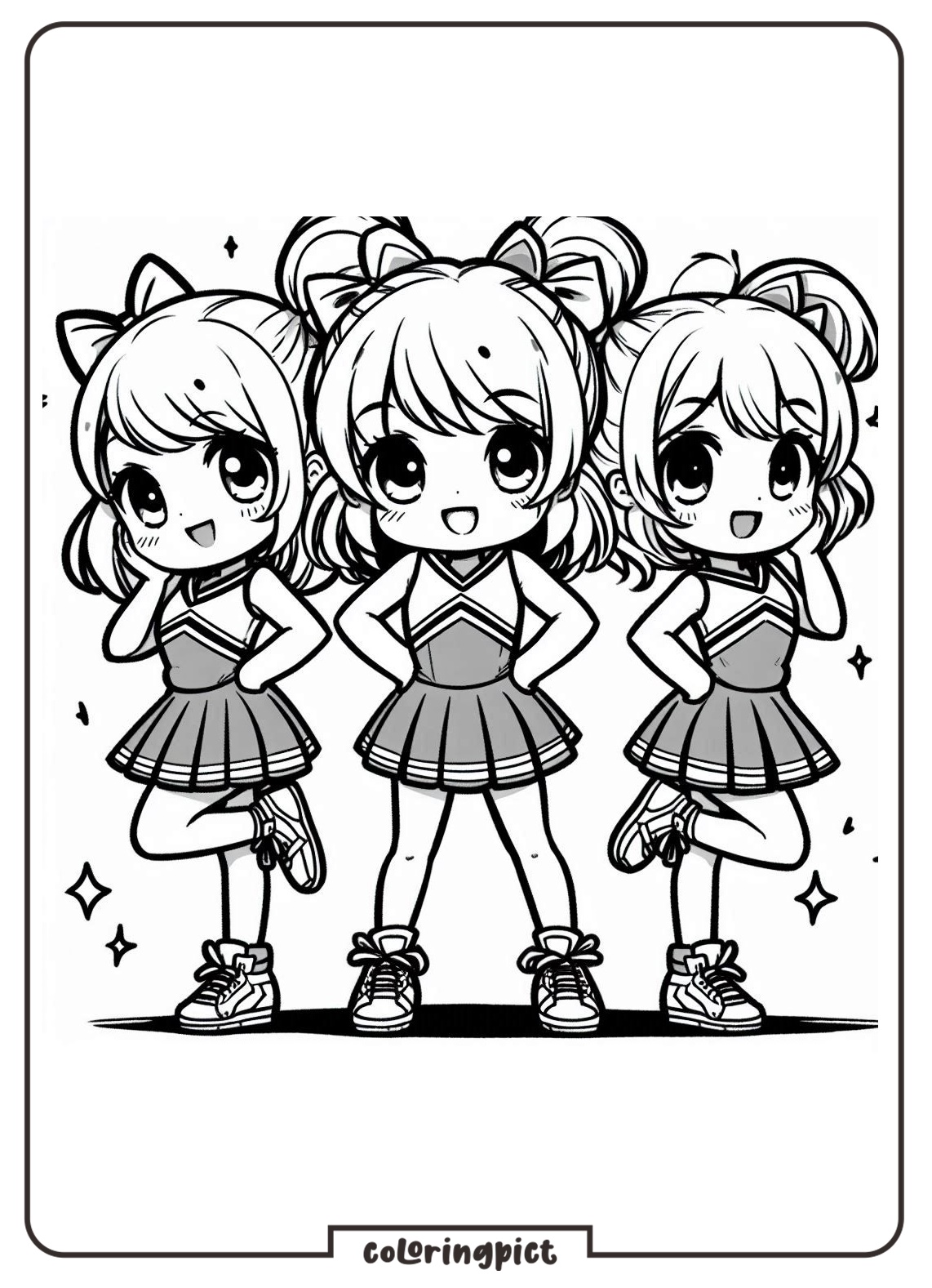 cheerleader coloring page