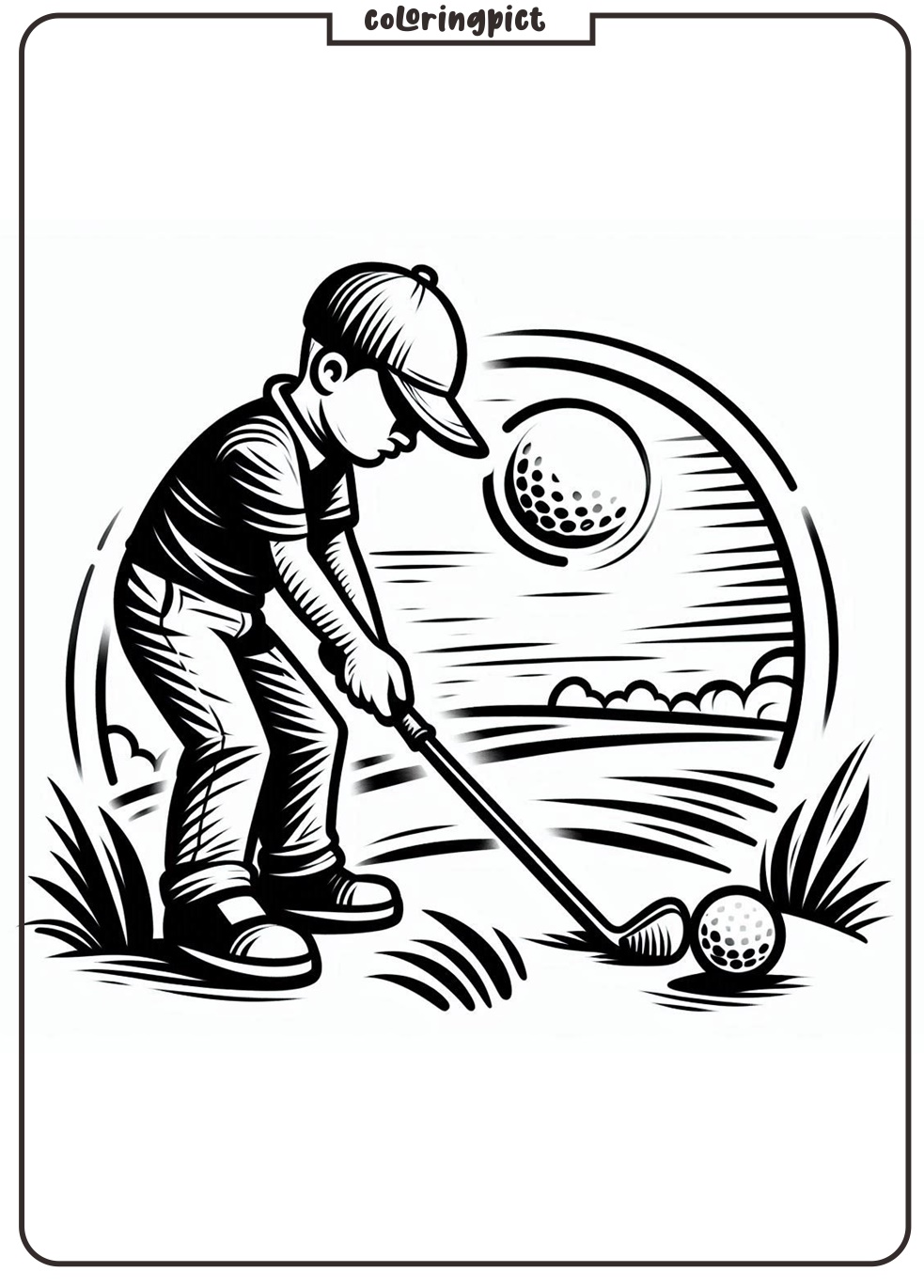 golf coloring page