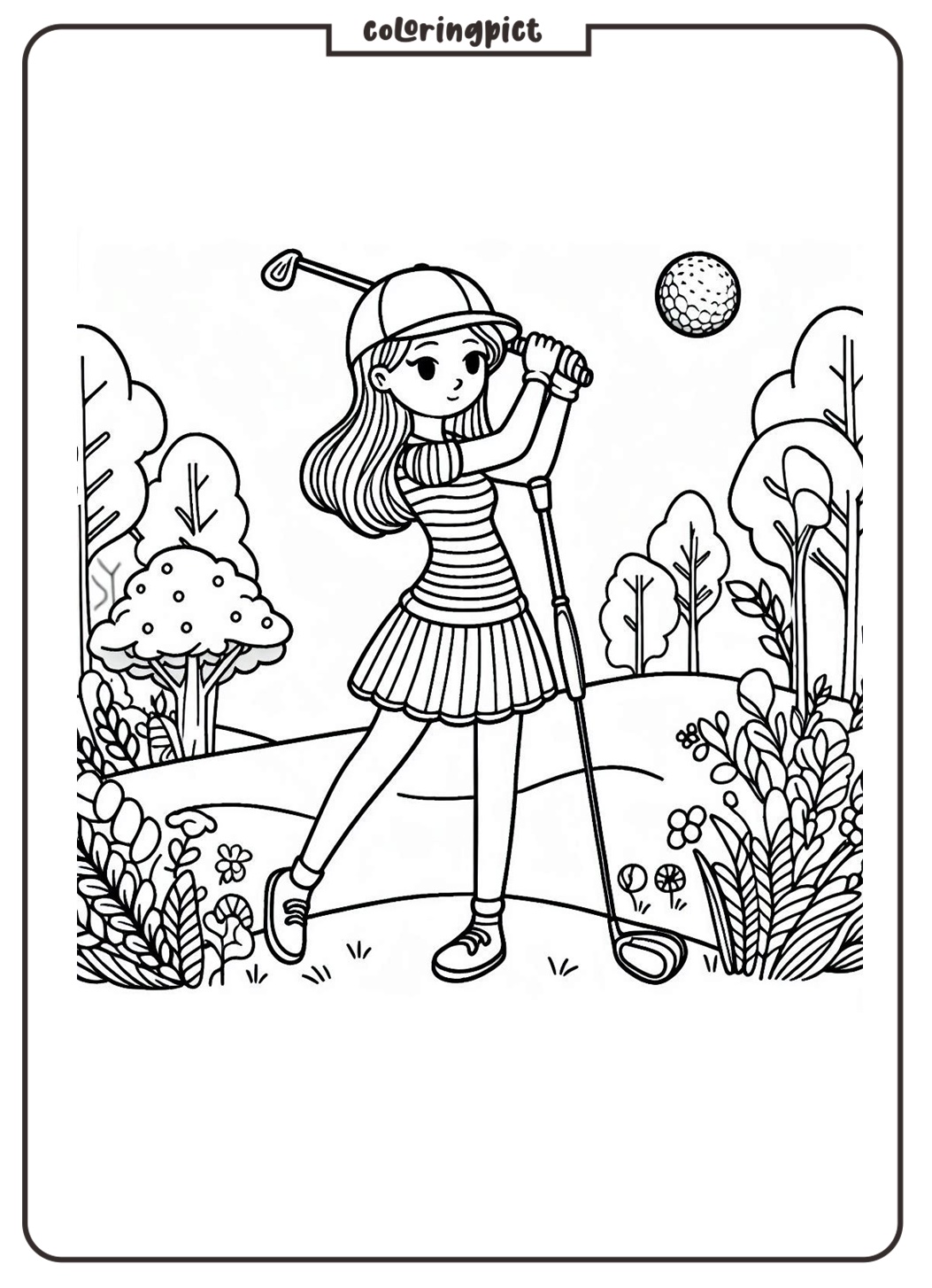 golf coloring pages for kids