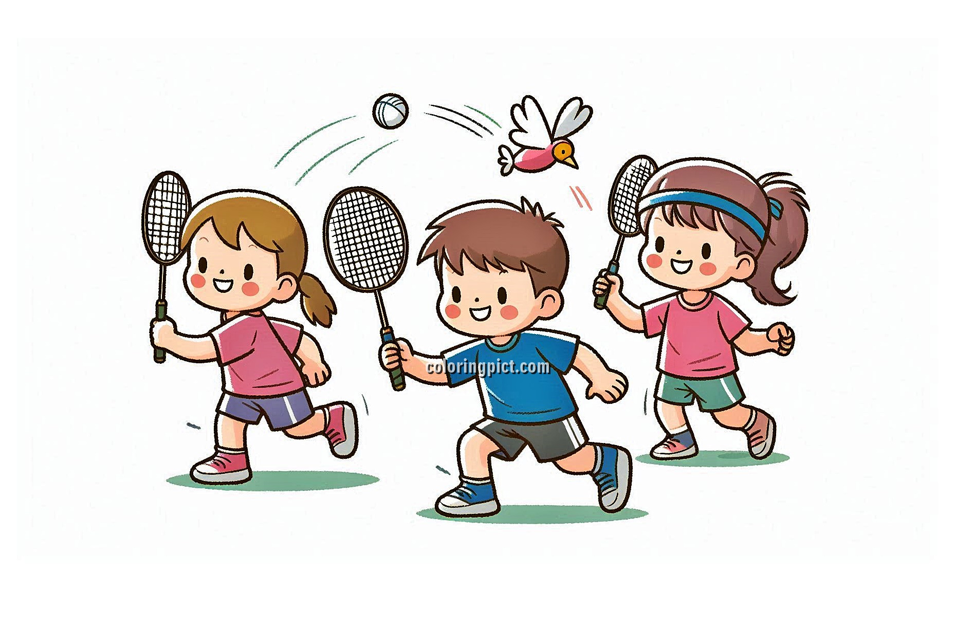 image is badminton coloring