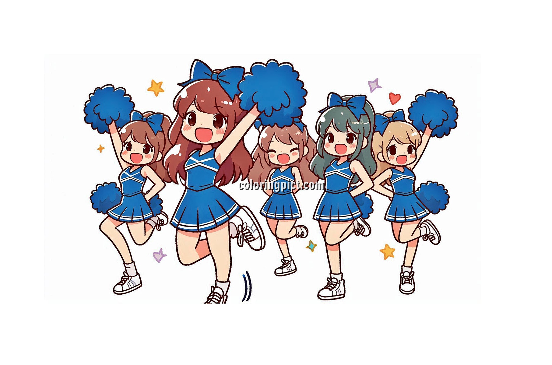 image is cheerleader coloring