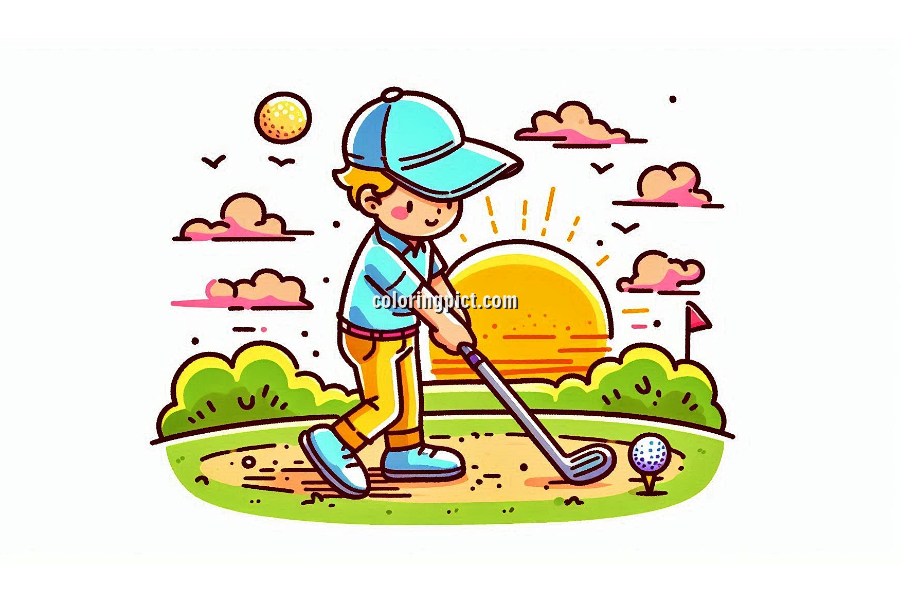 image is golf coloring