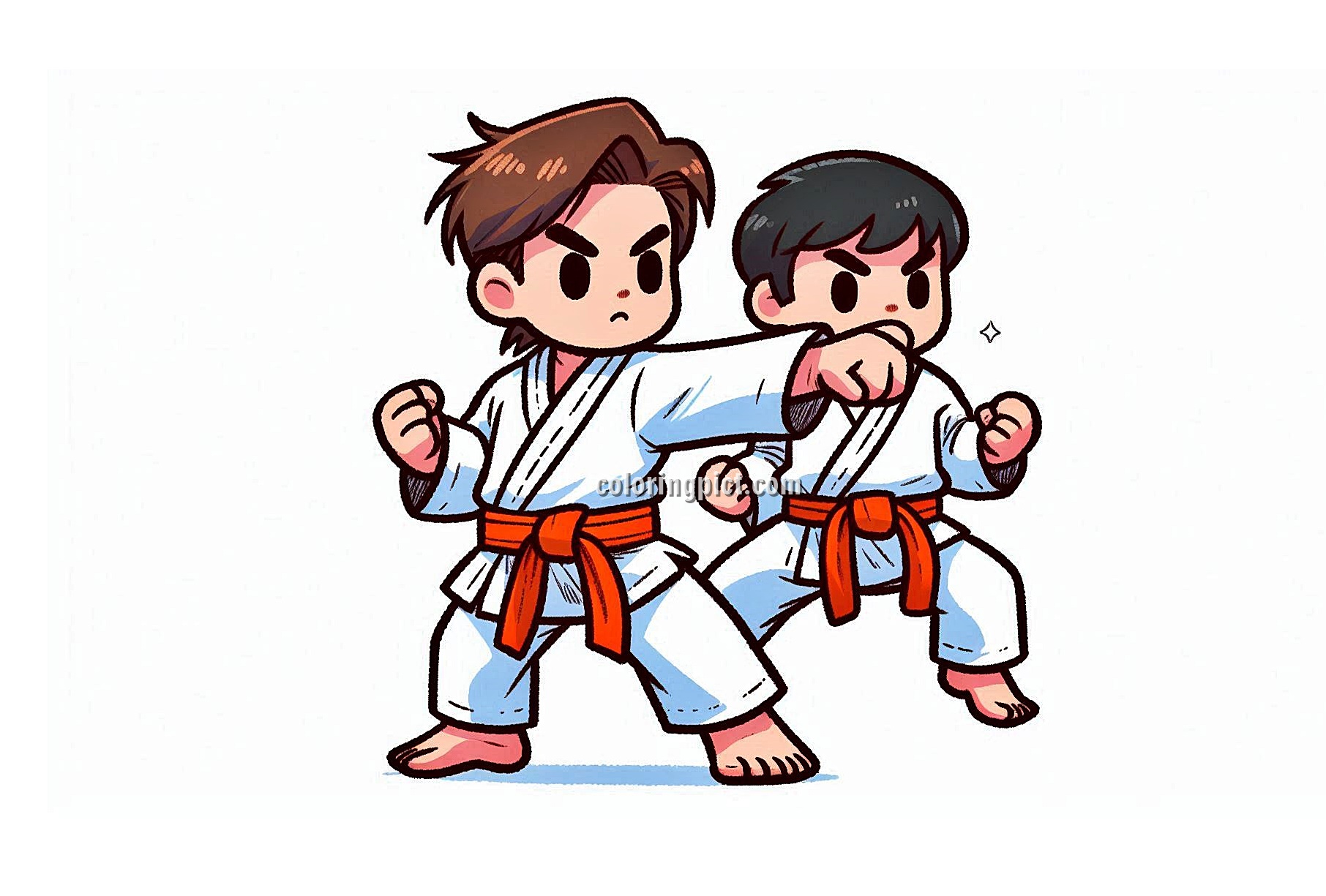 image is karate coloring for kids