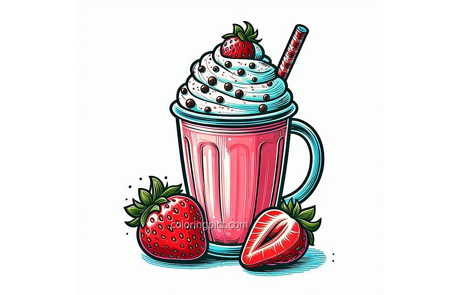 image is milkshake with strawberry coloring