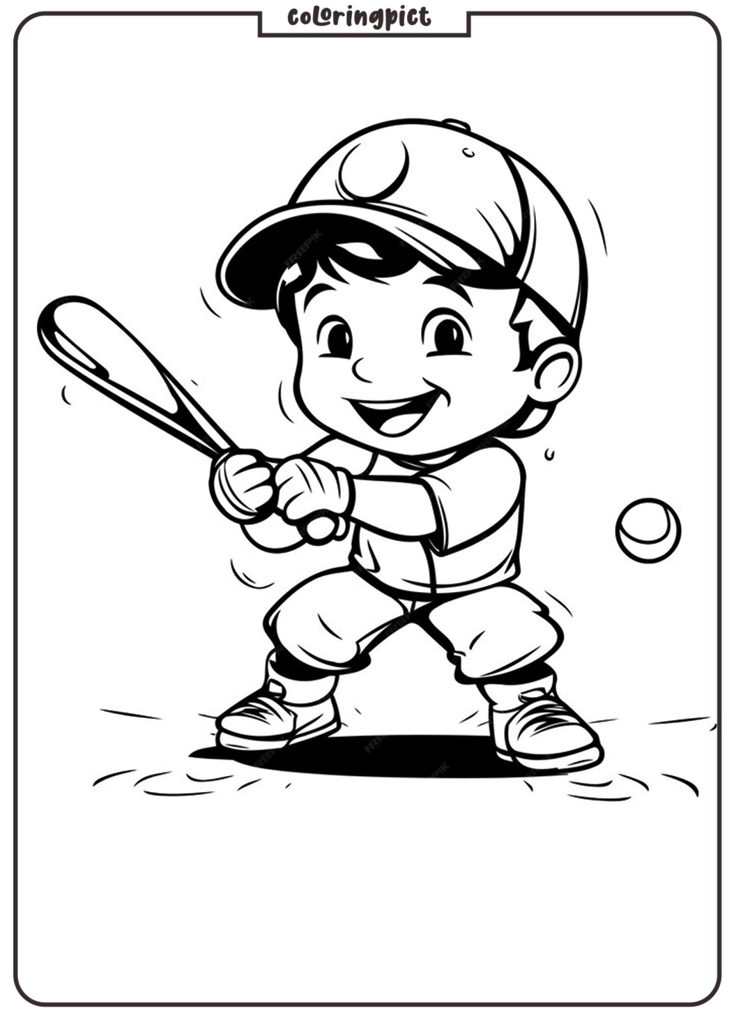 kids play baseball coloring pages online
