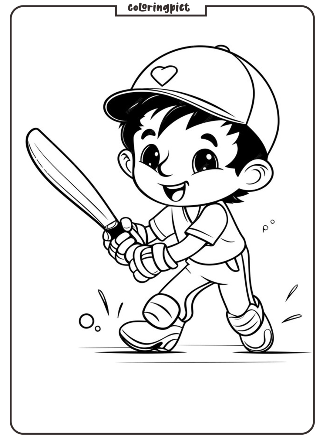 kids play baseball coloring pages printable