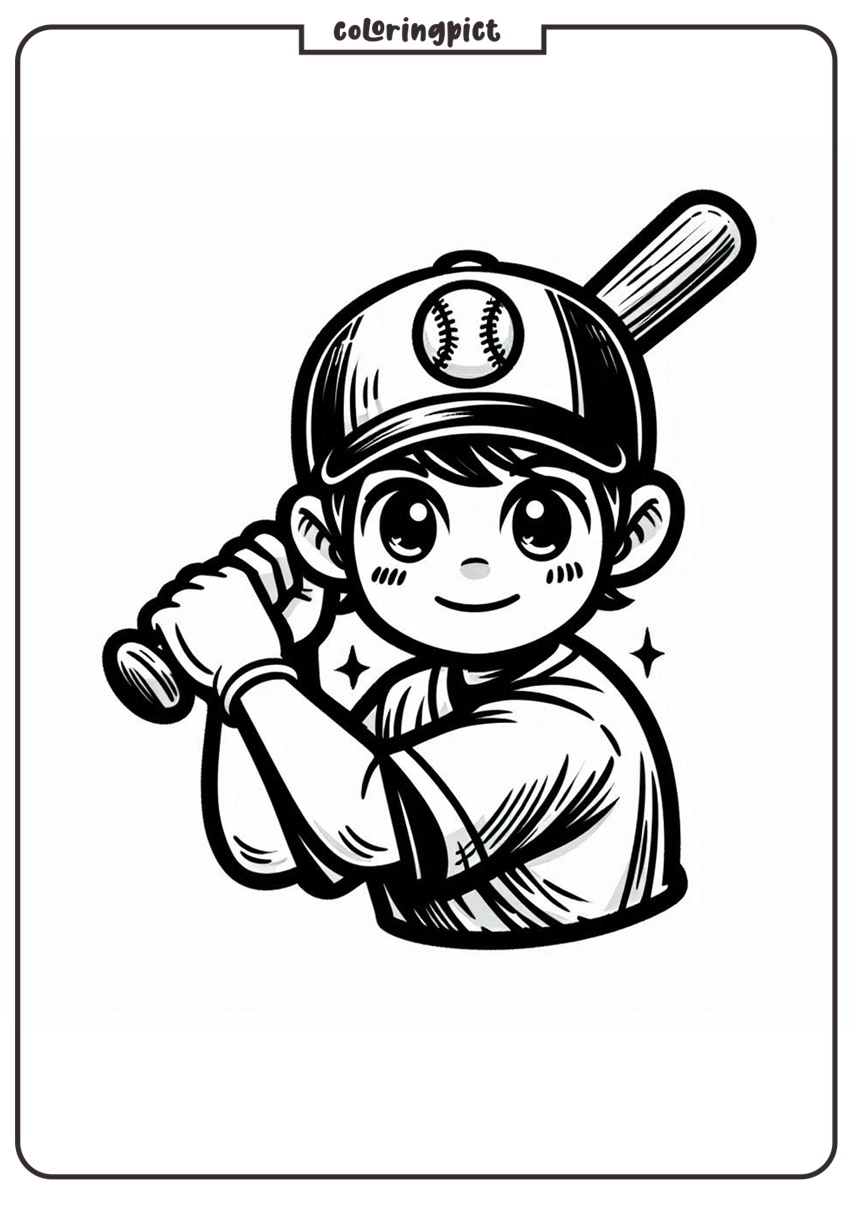 kids play baseball coloring pages