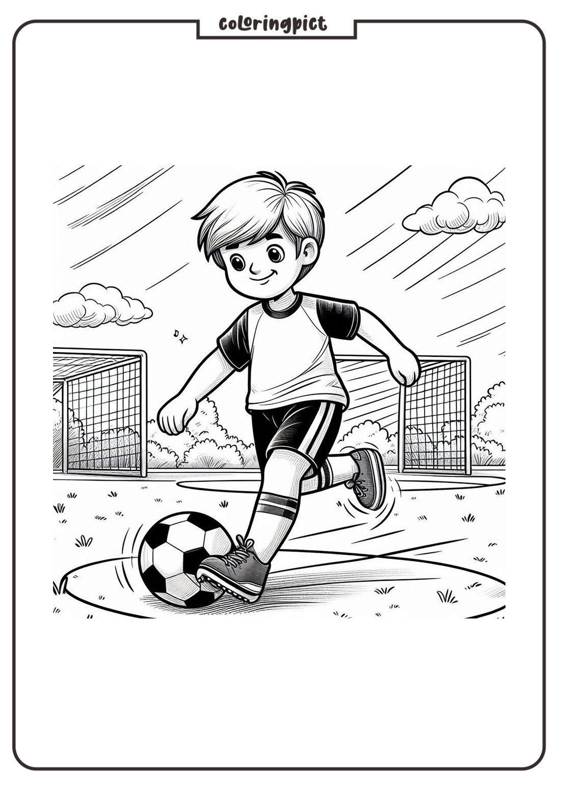 kids play soccer coloring pages for kids