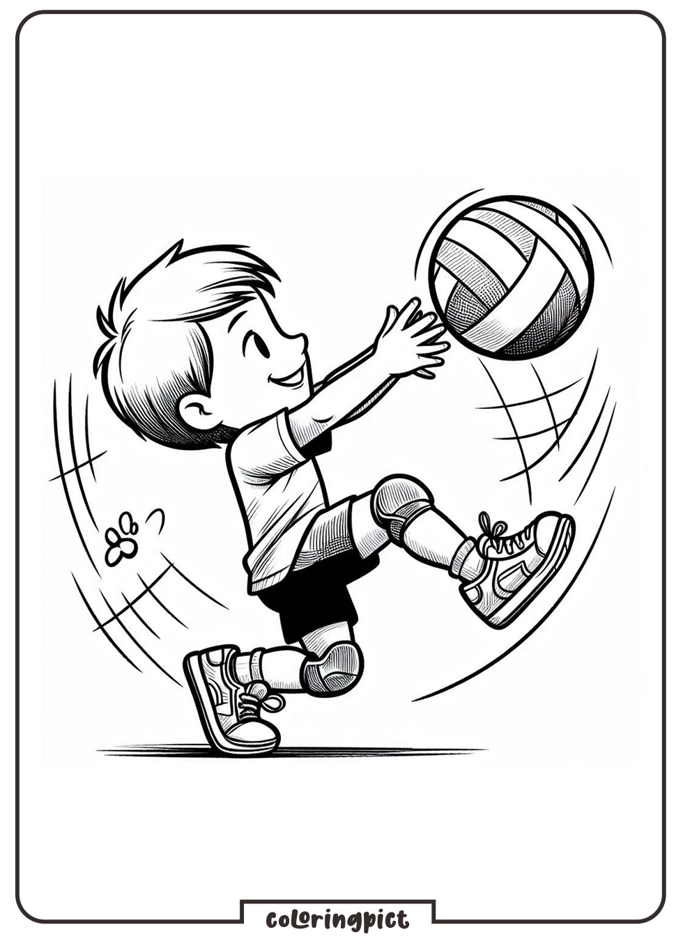 kids play volley ballcoloring pages