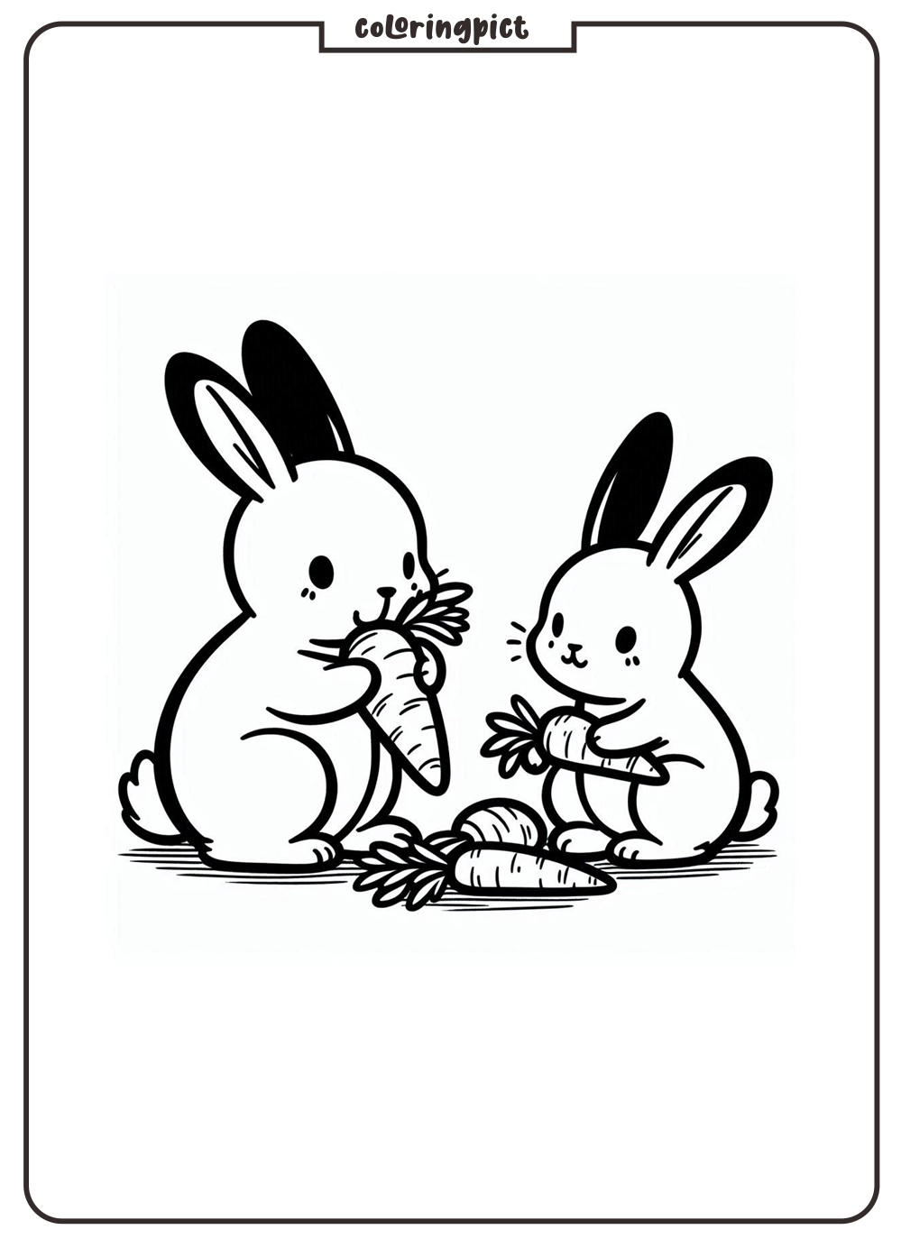 rabbit eat carrot coloring pages