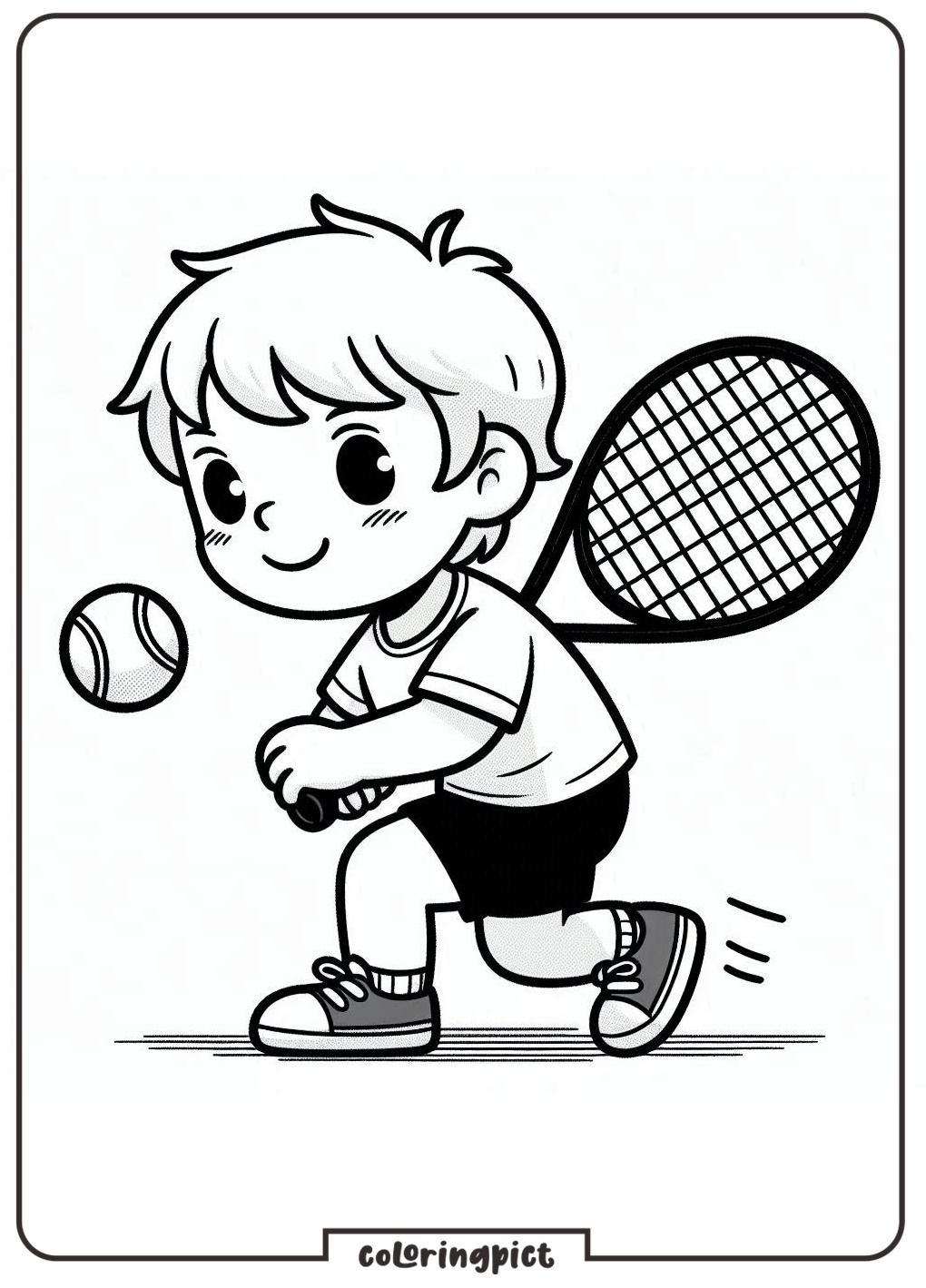 tennis coloring page for kids