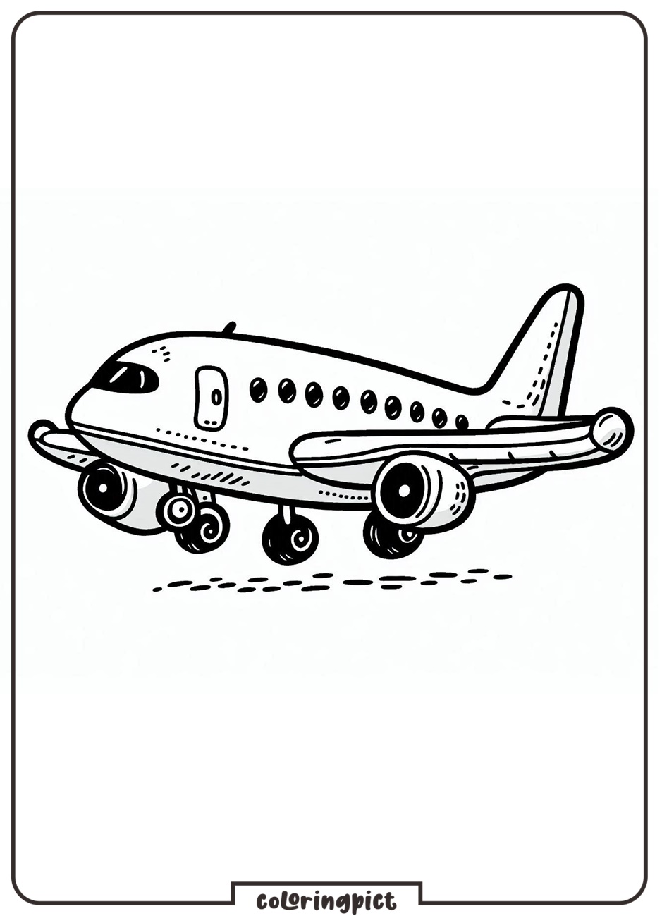 Airplane cartoon Coloring Page for Kids