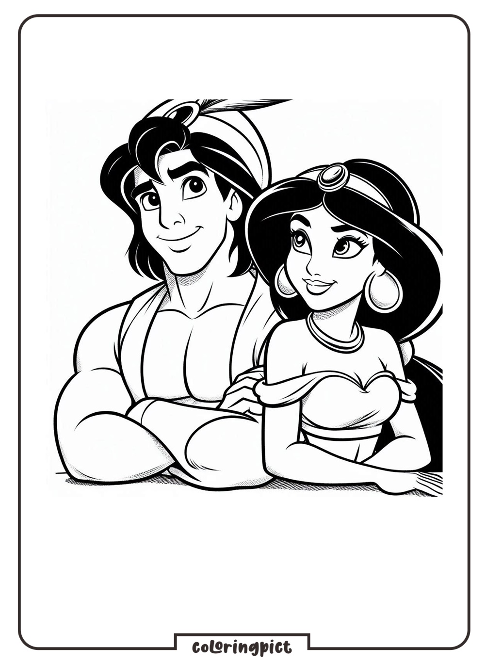 Aladdin and Princess Jasmine Coloring Pages