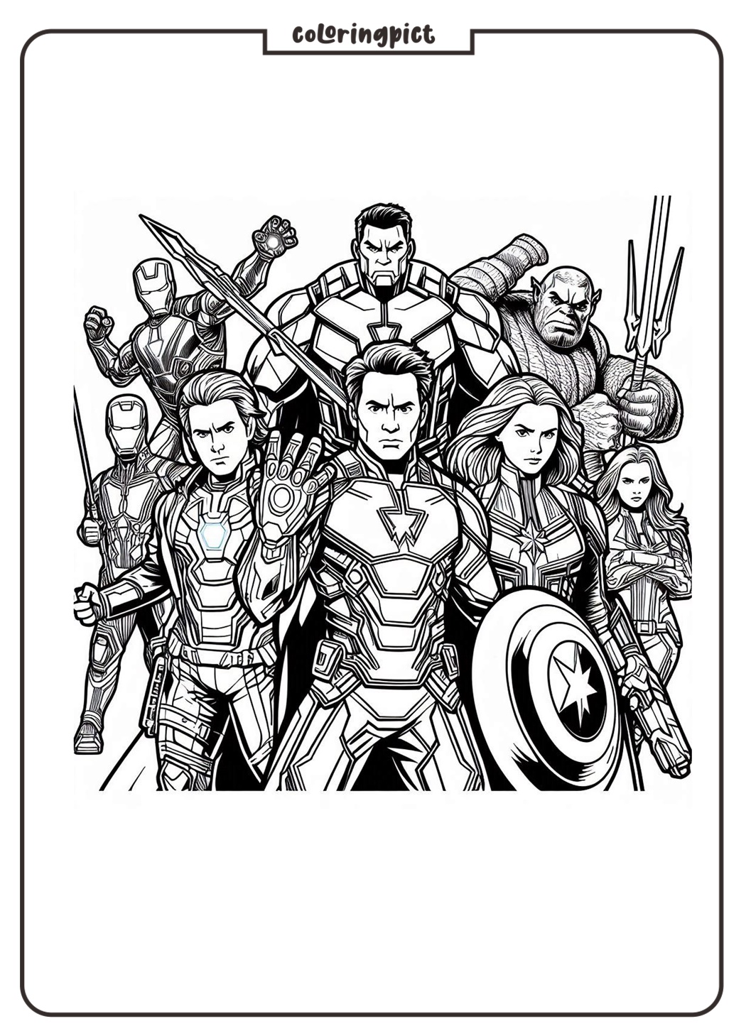 The Avengers Coloring Pages for Kids 1 Avengers Coloring Page
