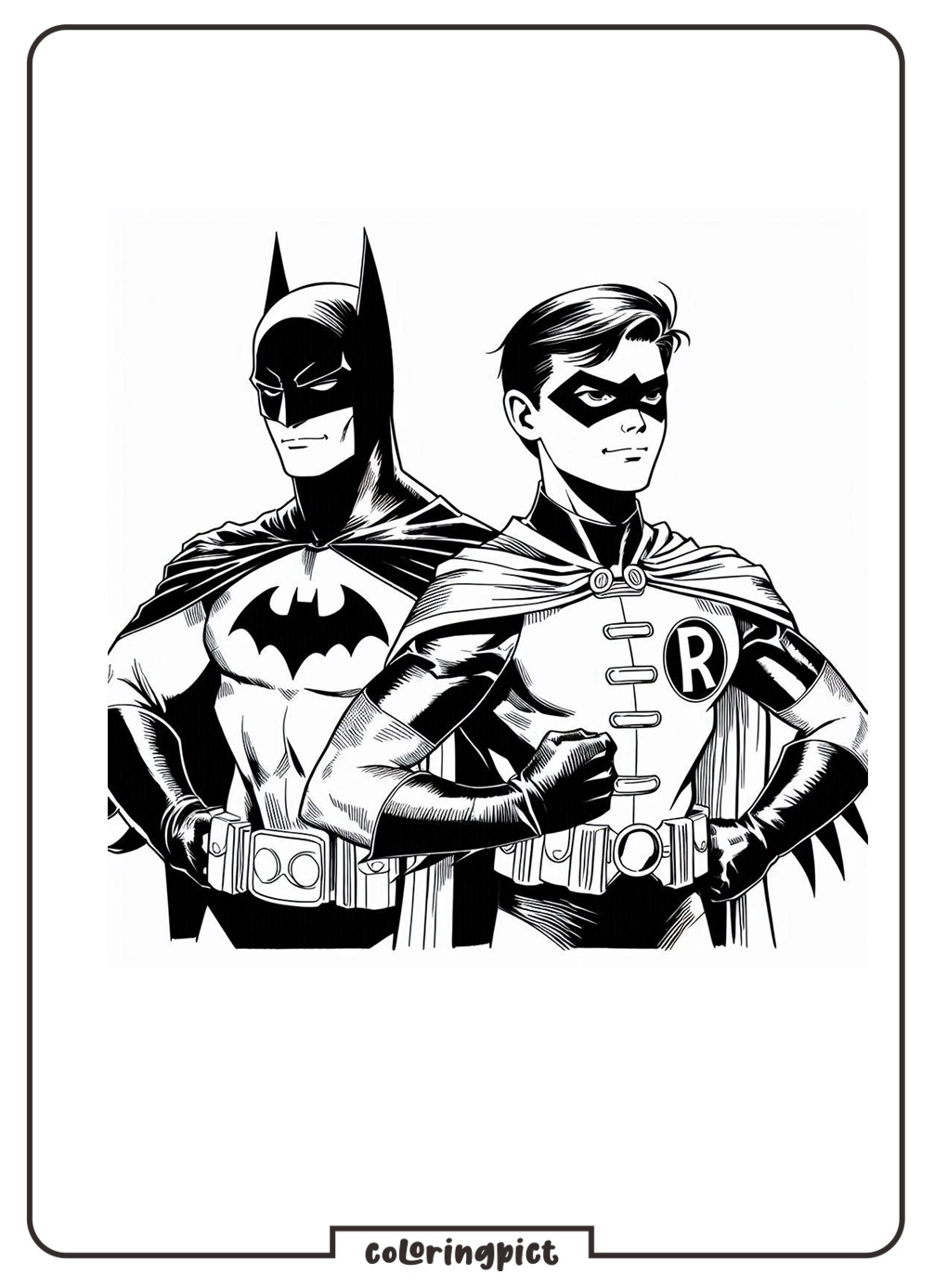 Welcome to our Batman and Robin Coloring Pages for Kids! 2 Batman and Robin Coloring Pages