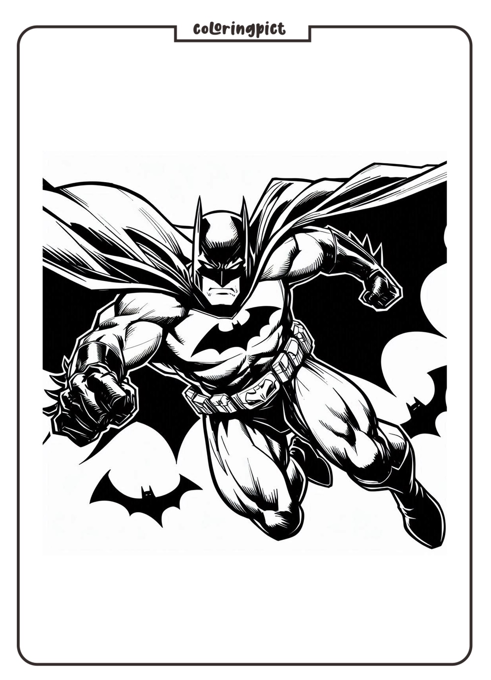 Batman in Action Coloring Pages for Kids 2 Batman in Action Coloring Pages coloringpict.com