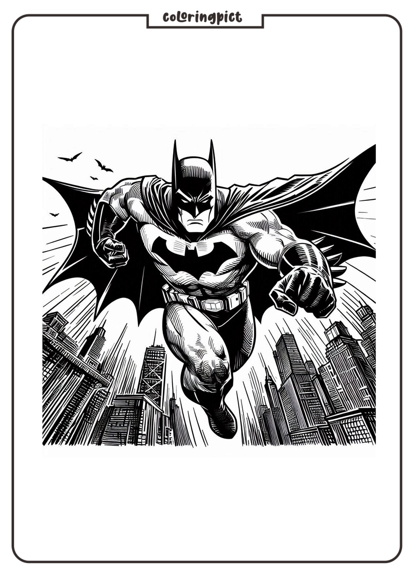 Batman in Action Coloring Pages for Kids 3 Batman in Action Coloring Pages for Kids coloringpict.com