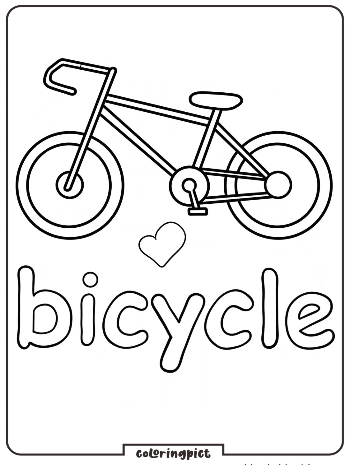 Bicycle Coloring Pages For Kids