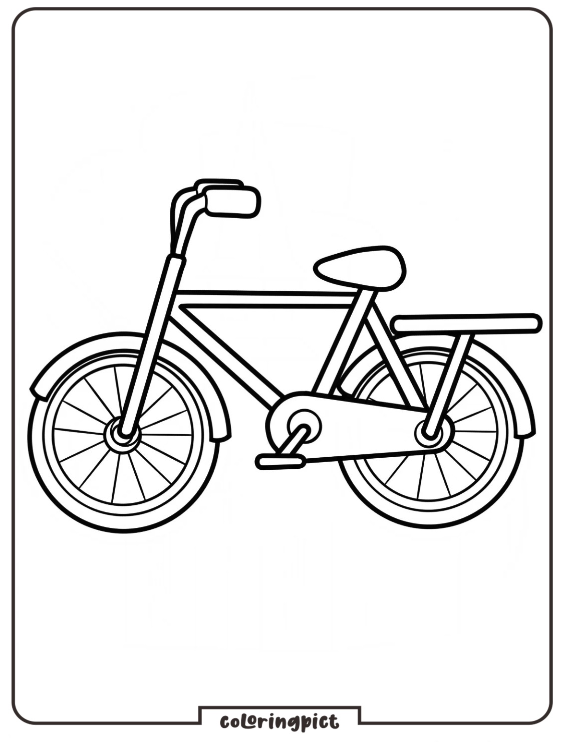Bicycle Outline Coloring Pages