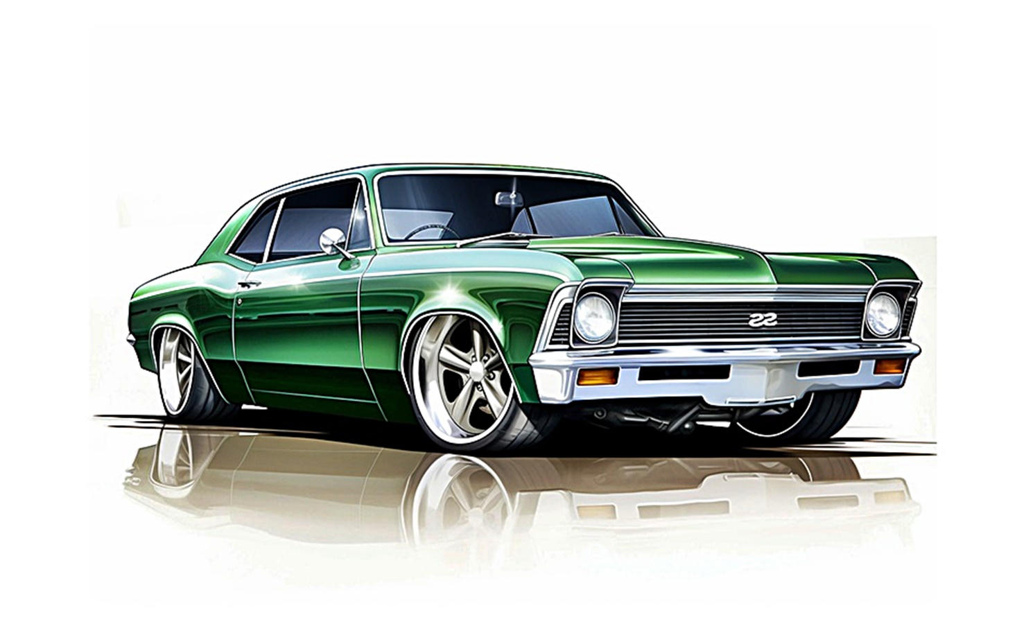Car Chevrolet Nova Muscle Coloring Image