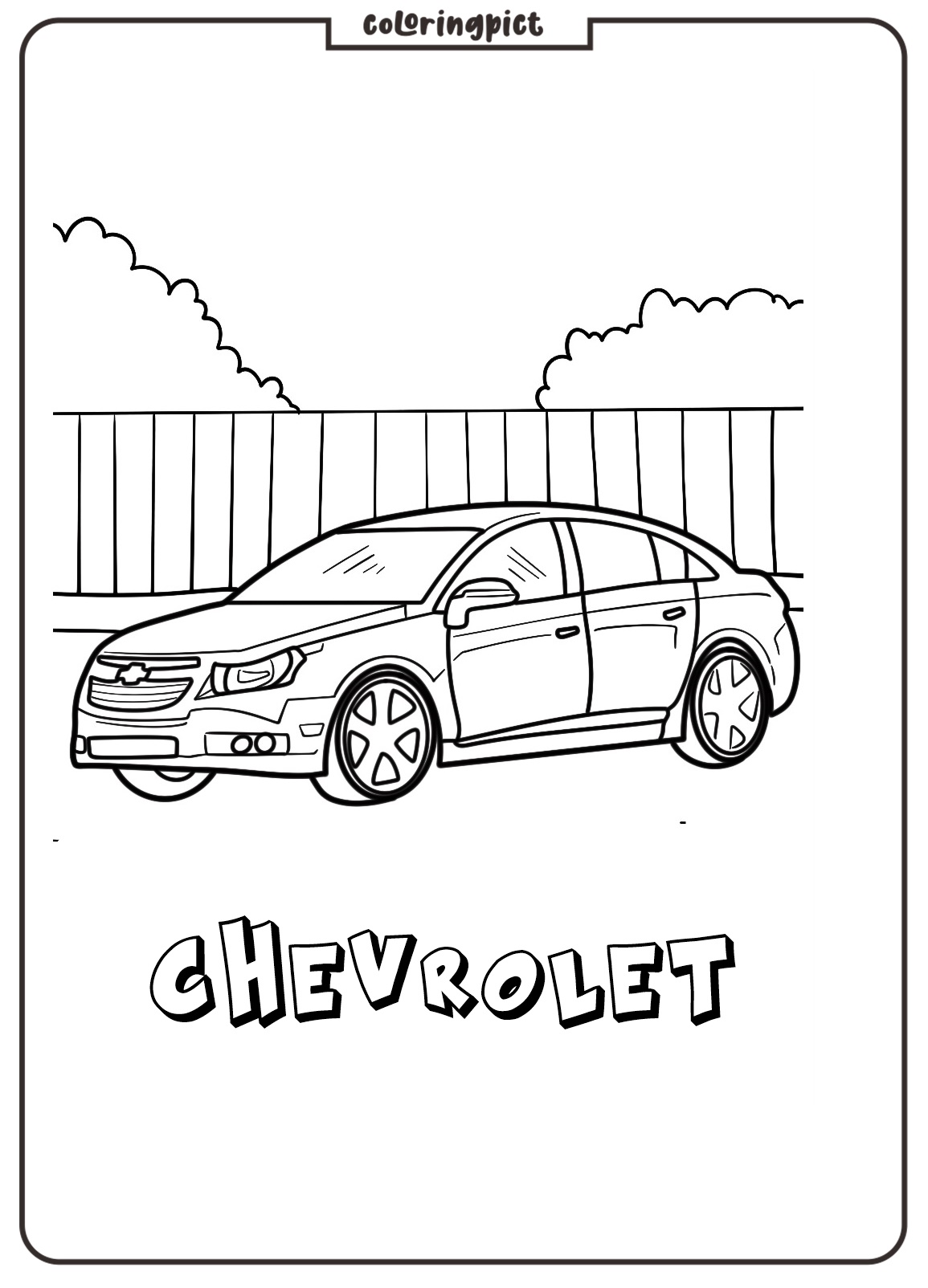Chevrolet Cruze Compact Car Coloring Pages