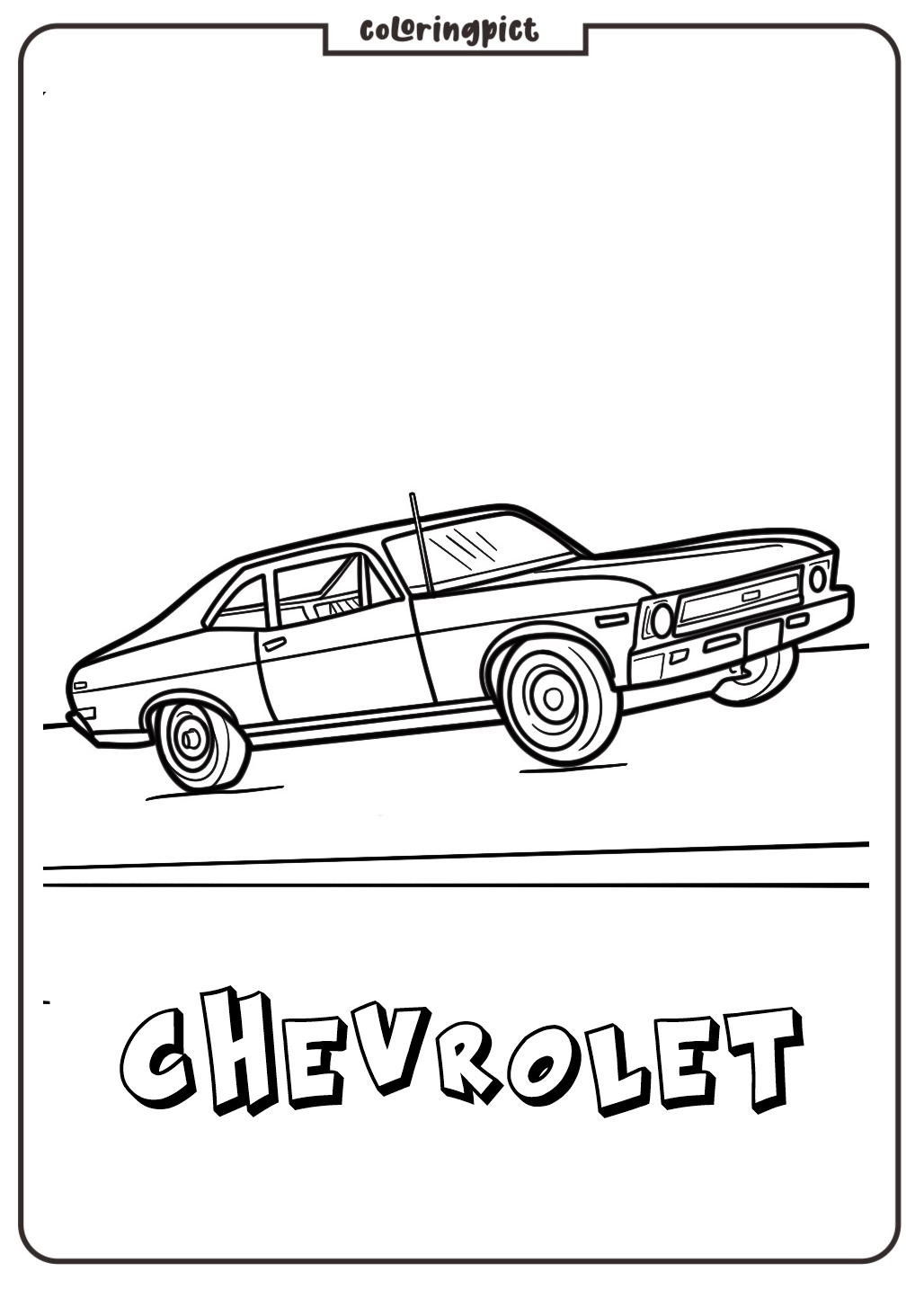 Chevrolet Nova Muscle Car Coloring Pages