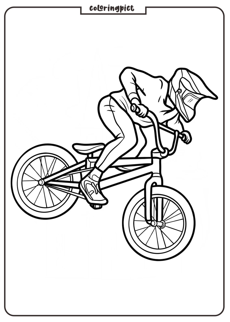 Cyclist Racing With Bicycle Coloring Pages
