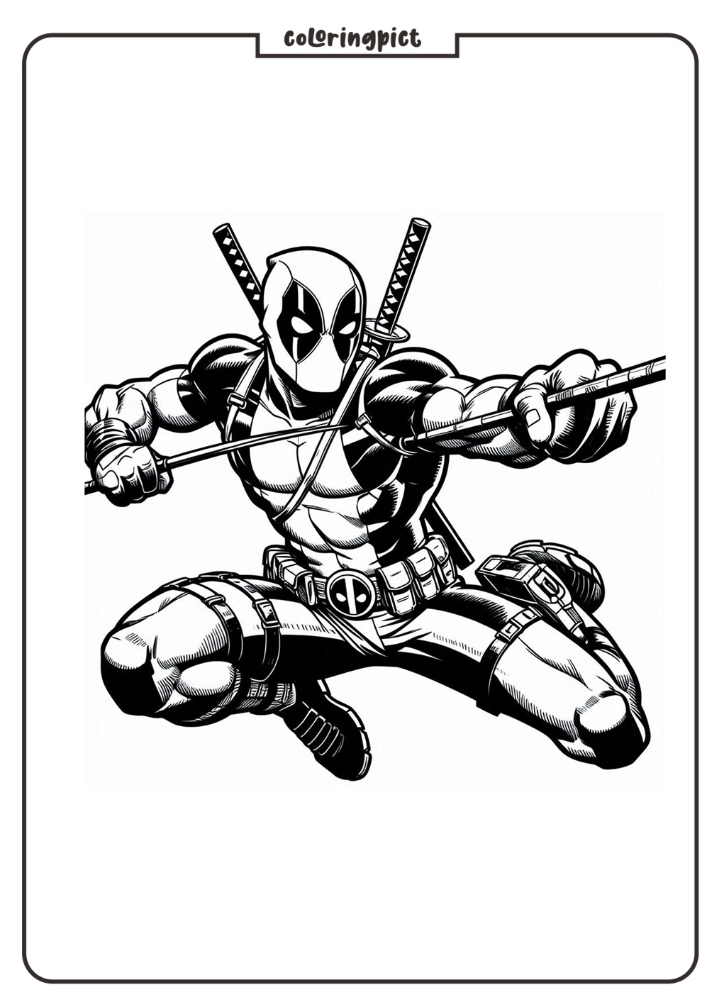 Cool and Funny Superheroes Deadpool Coloring Pages 1 Deadpool Coloring Page